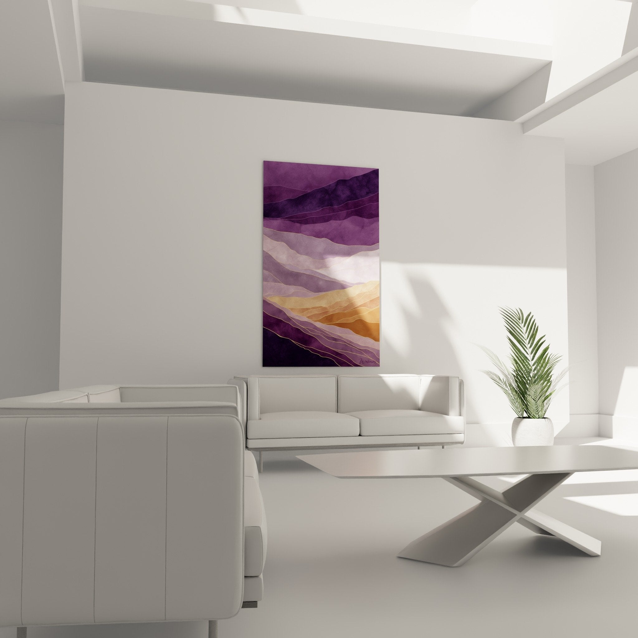 Detail goldene violette Wellen abstrakte Textur Feng-Shui-Kunstwerk Südosten Qualität