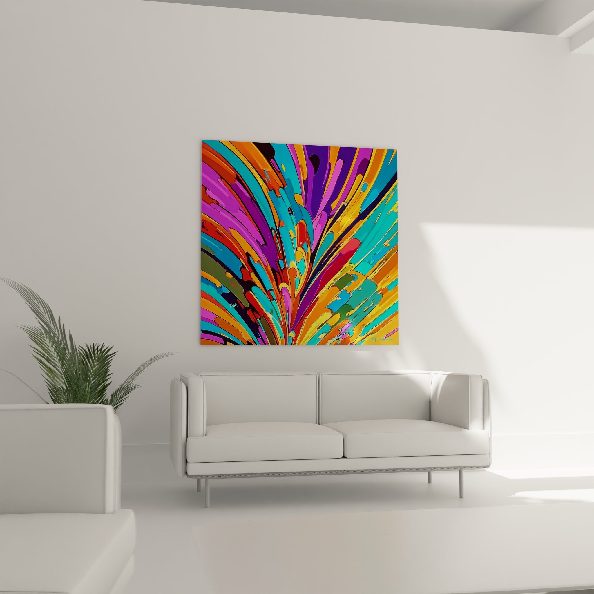 Détail gros plan peinture abstraite explosion colorée textures vibrantes multicolores