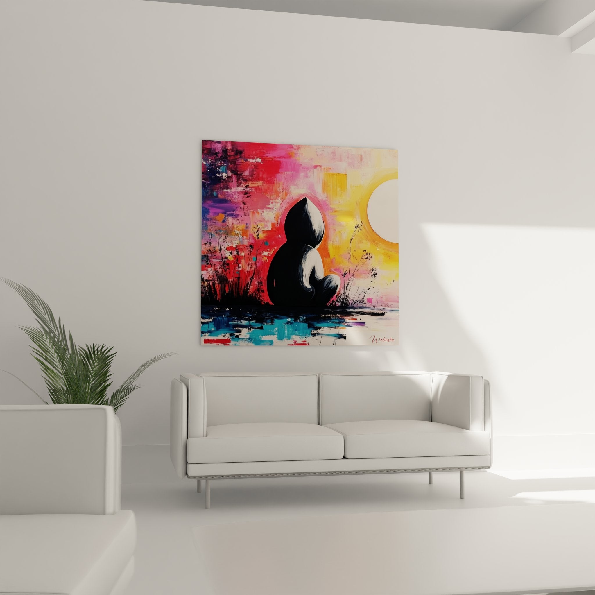 Détail peinture figurative abstraite technique picturale contemporaine couleurs vibrantes texture