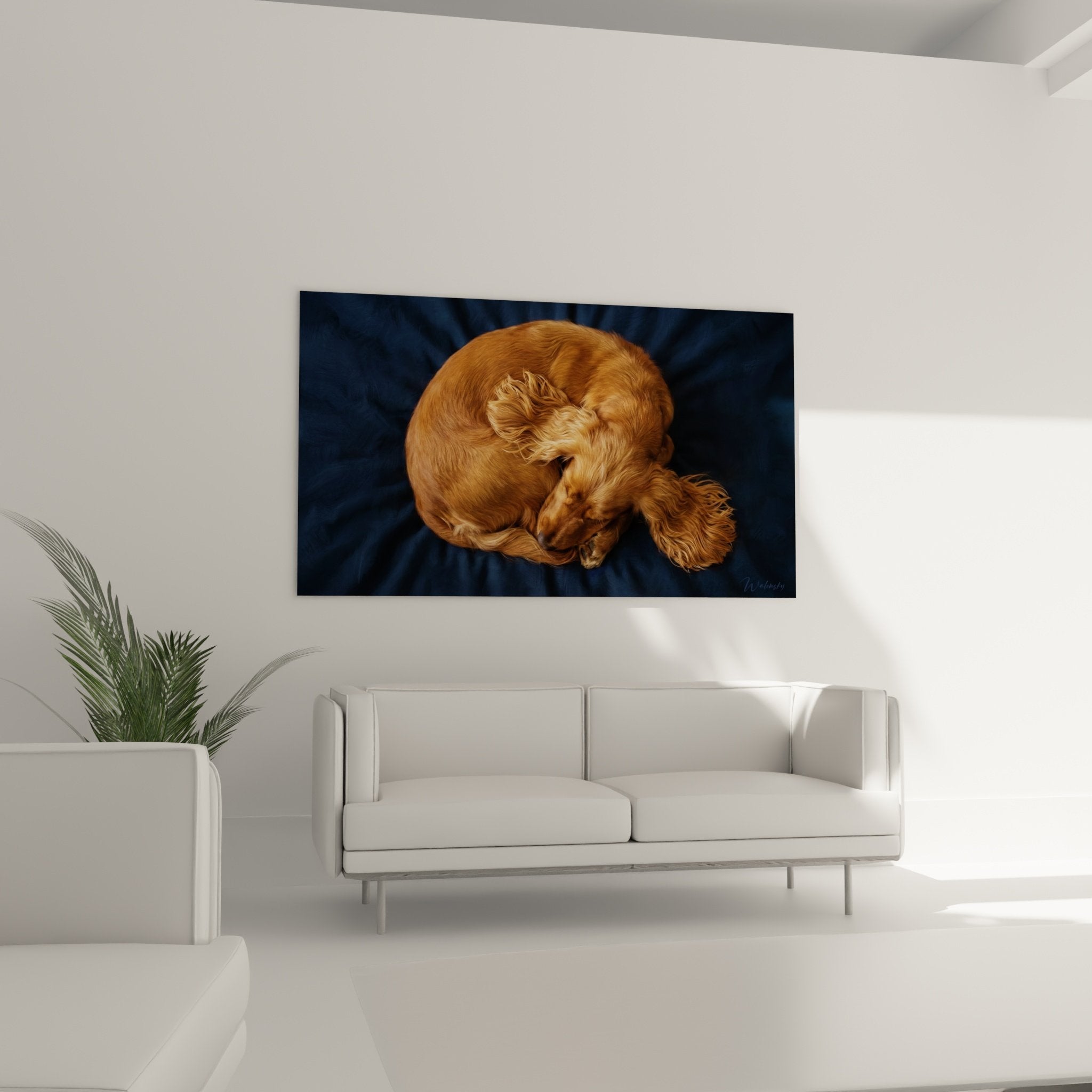 Gros plan pelage Cocker Anglais roux avec reflets dorés et texture soyeuse, détails artistiques fins