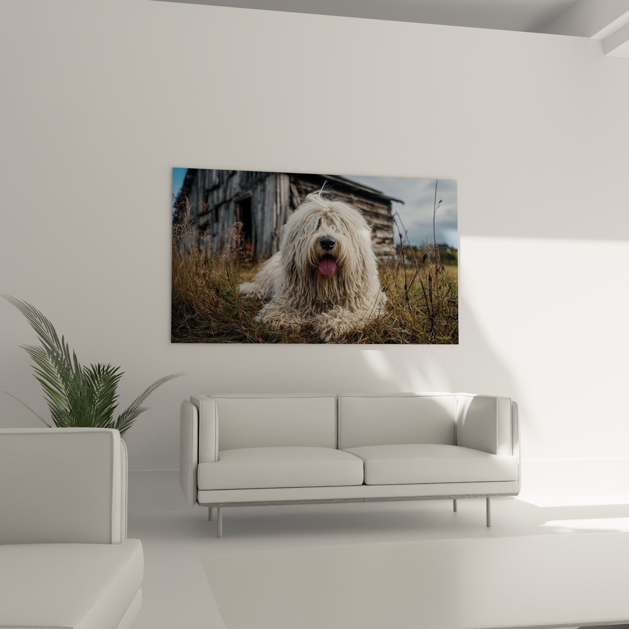 Detail pelage corde Komondor blanc creme texture unique chien berger hongrois authentique rusticite