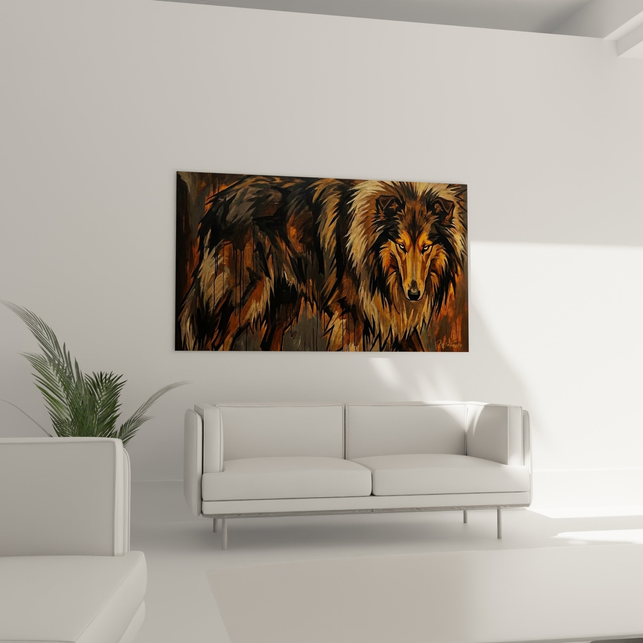 Gros plan sur les details du pelage dore et les nuances bronze du portrait artistique de Collie