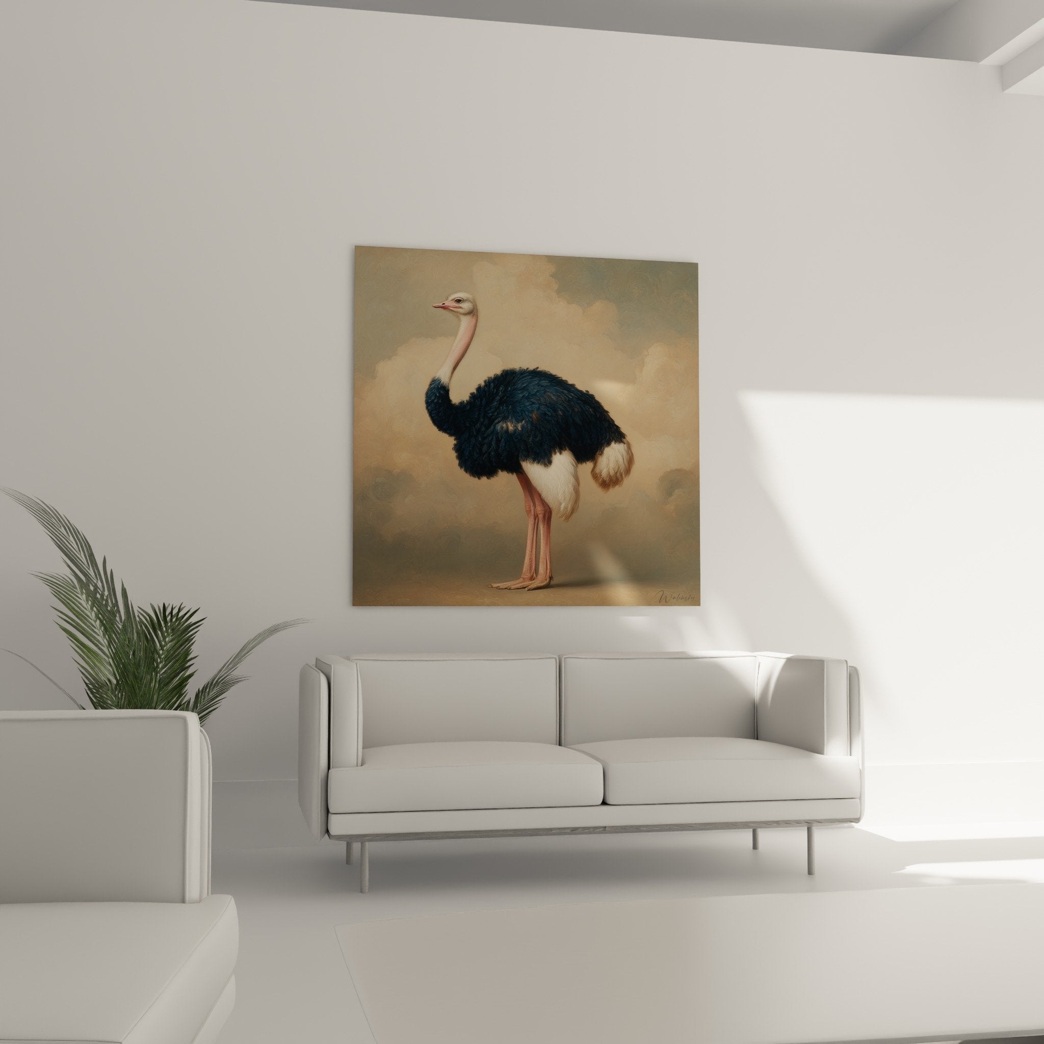 Detail plumes autruche texture noir profond blanc creme rendu realiste artistique haute qualite