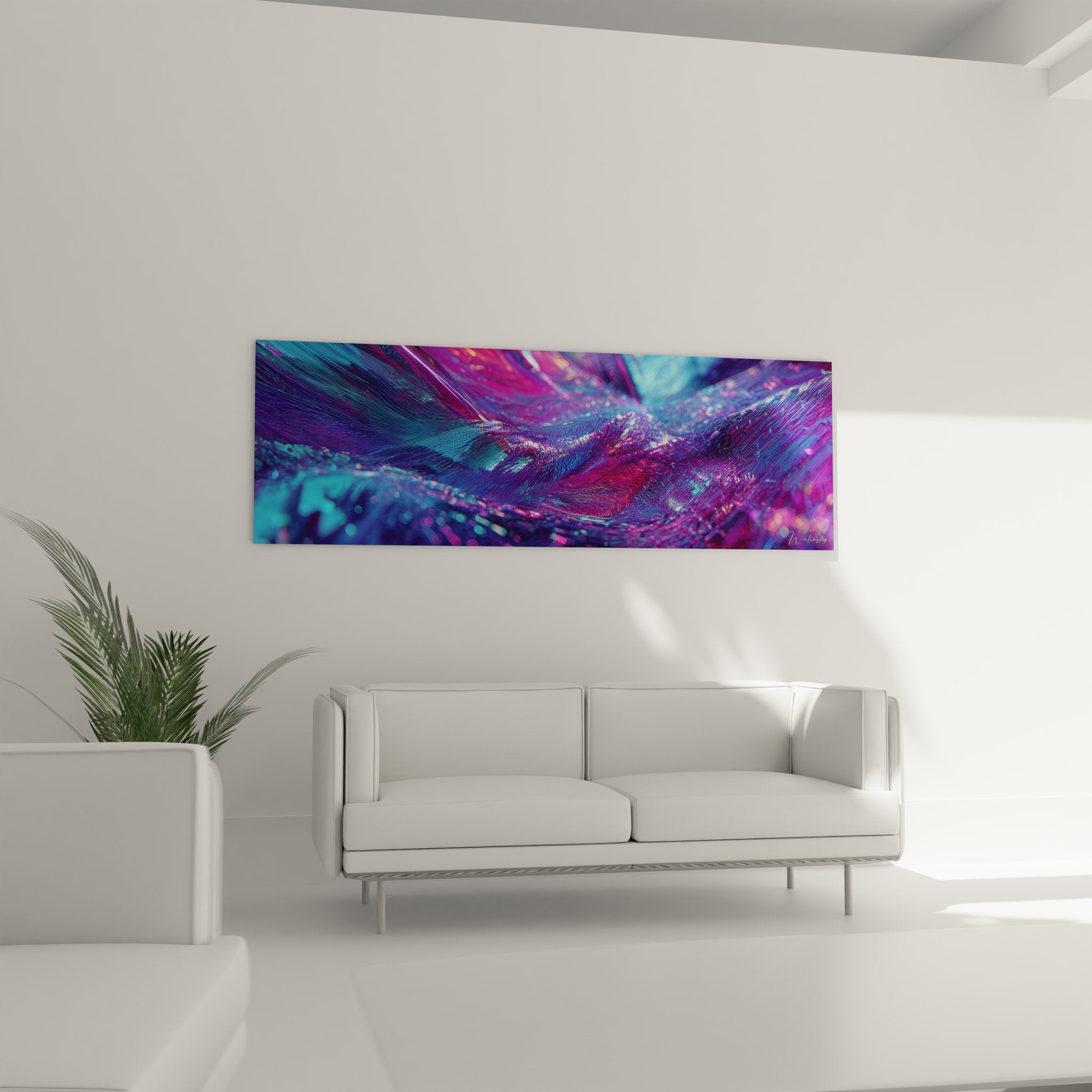 Gros plan texture plumes iridescentes reflets métalliques art futurisme abstrait détails