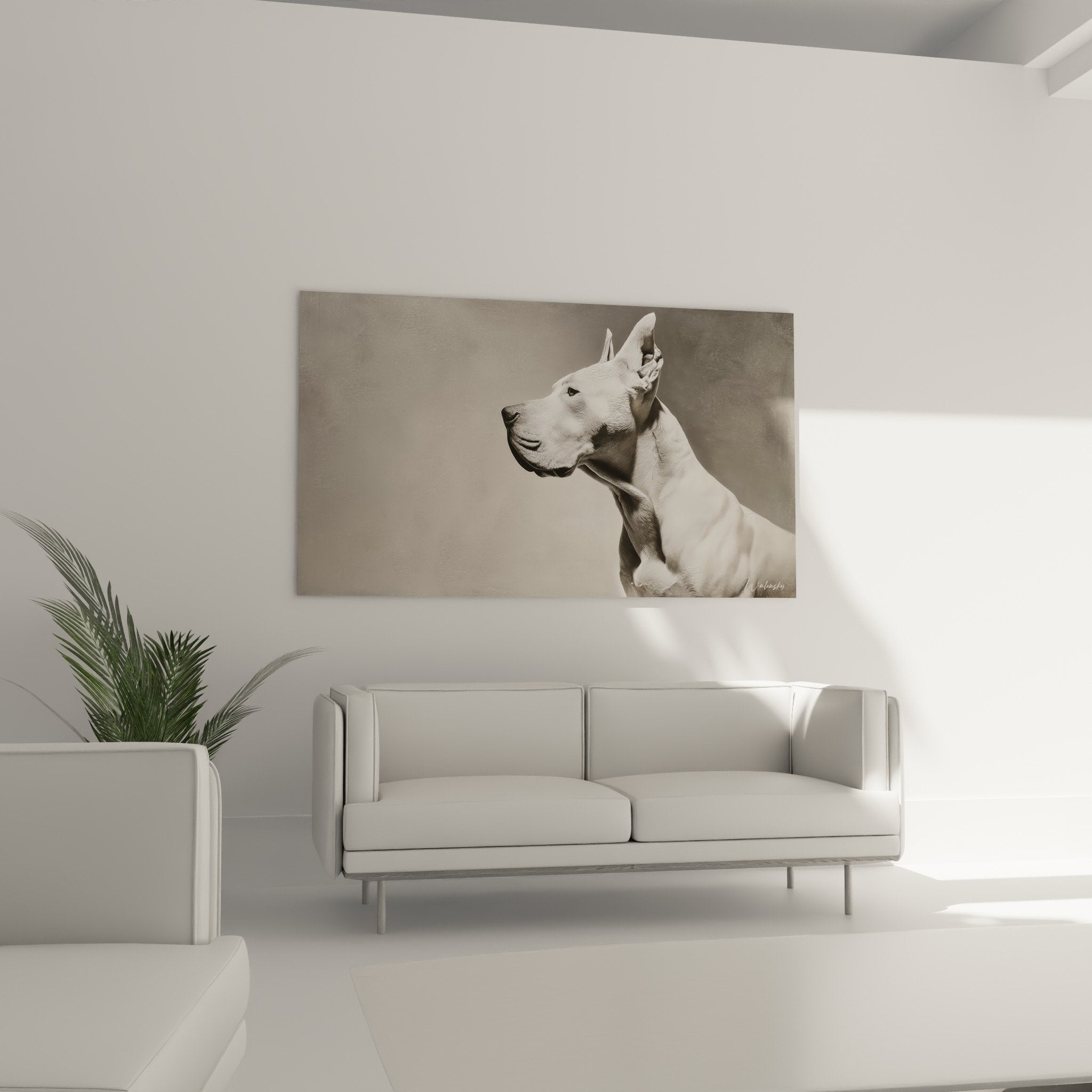 Detail portrait dogue argentin noir blanc texture pelage expression sereine regard intelligent