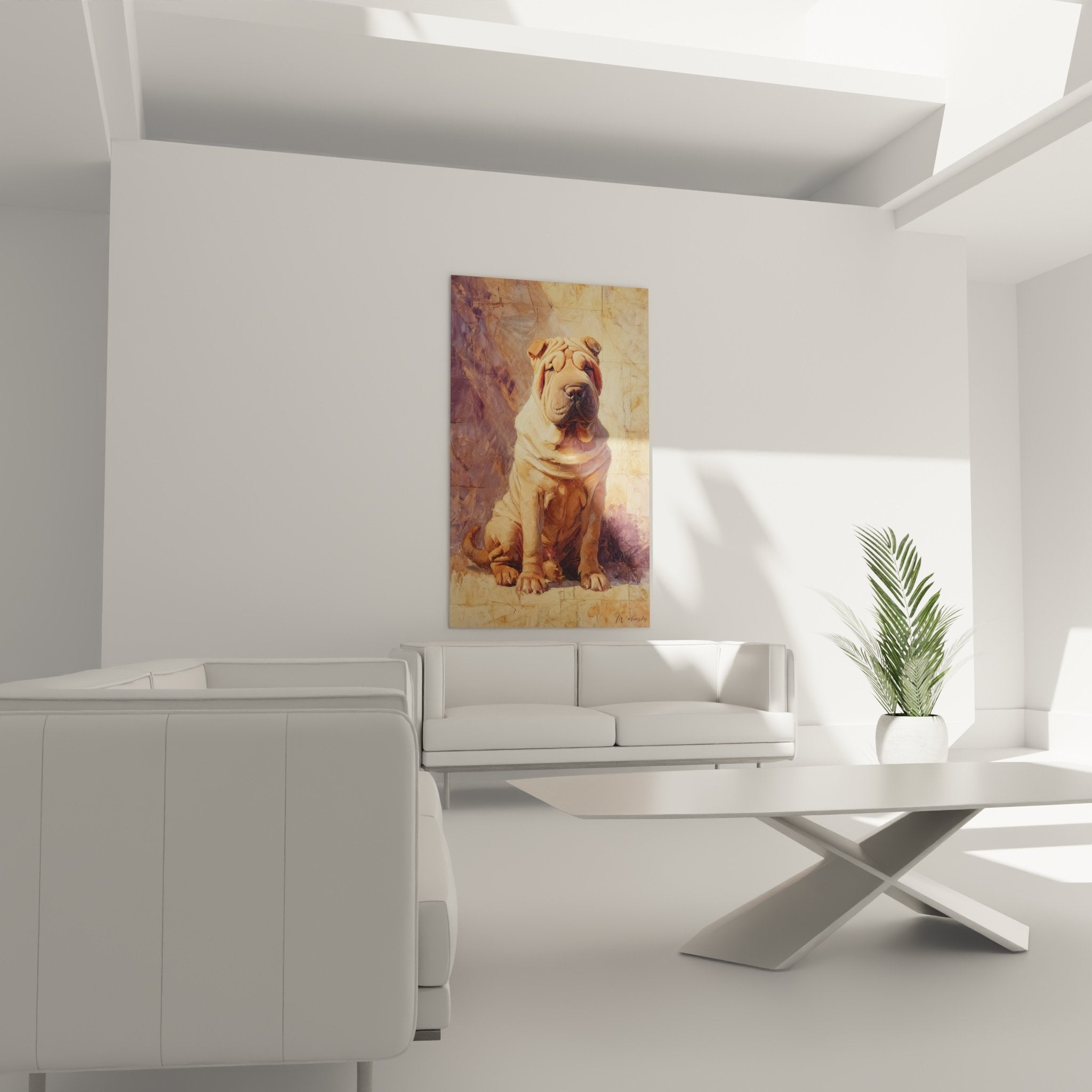 Détail du portrait Shar Pei montrant les plis caractéristiques et nuances cuivrées