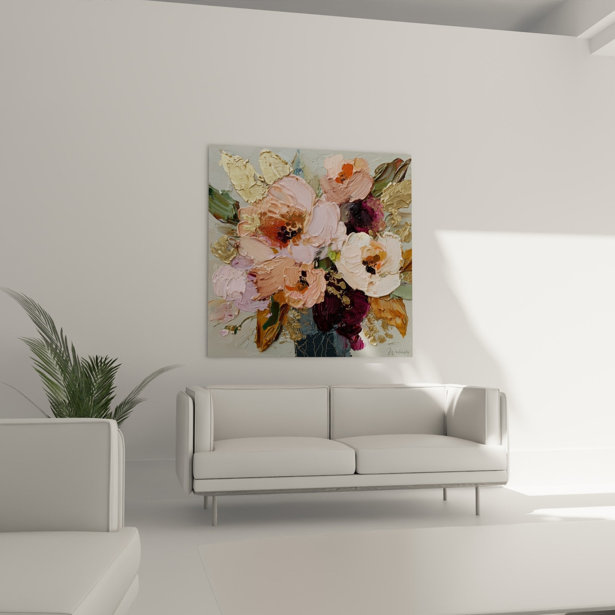 Detail roses empâtement peinture feng shui sud ouest terre texture relief artistique