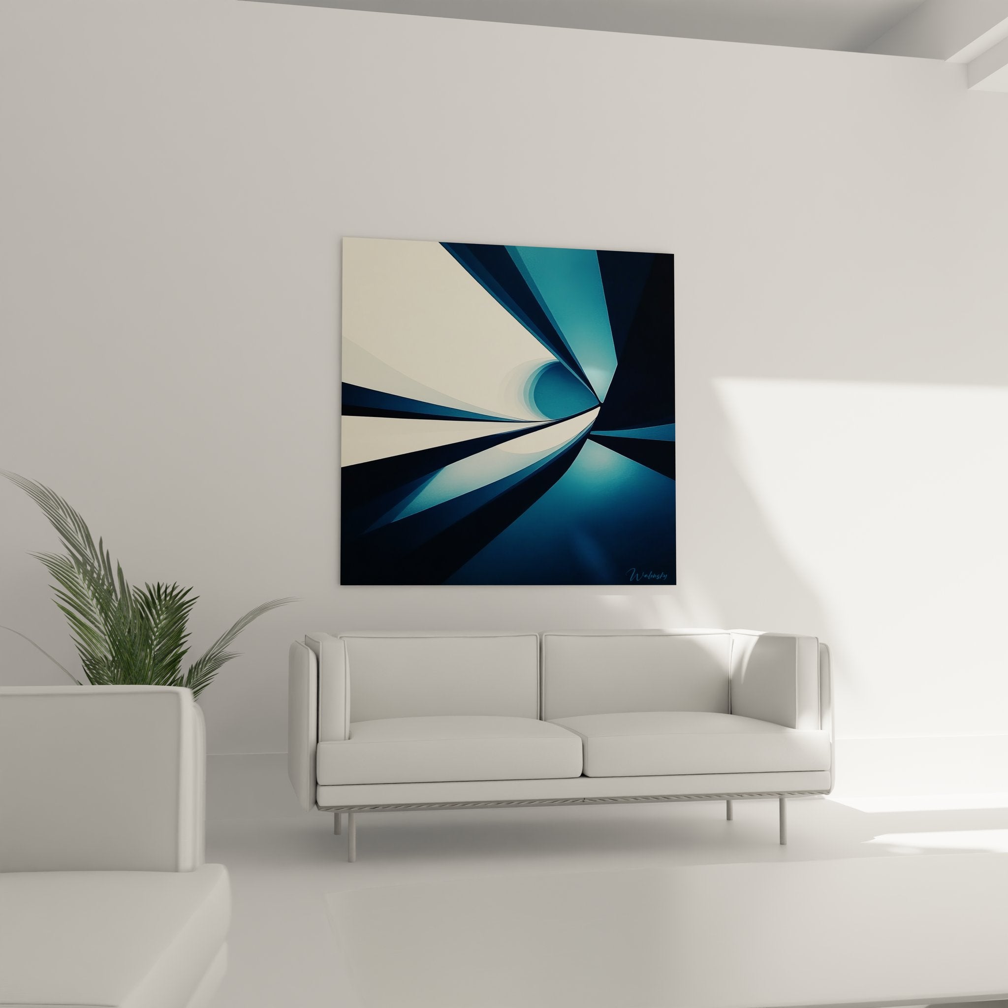 Détail gros plan spirale abstraite bleue, textures et nuances de l'œuvre d'art moderne