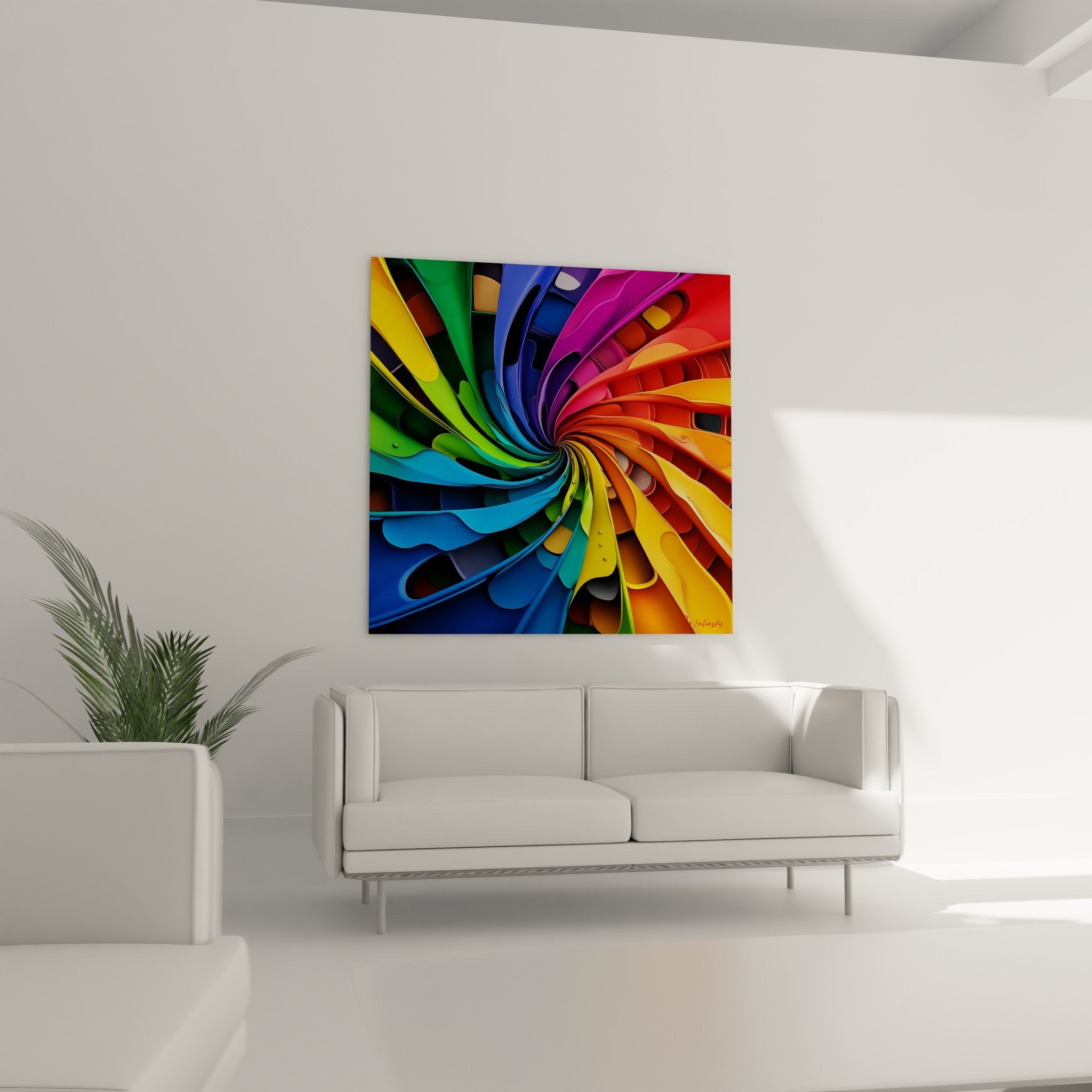 Détail spirale abstraite couleurs vives texture tourbillon chromatique peinture moderne