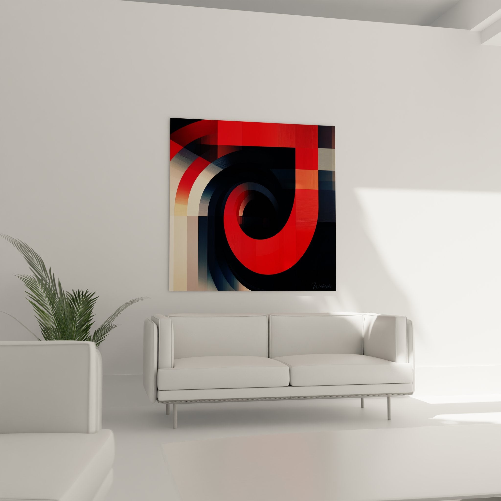 Gros plan détails spirale concentrique rouge noir texture géométrique art abstrait moderne