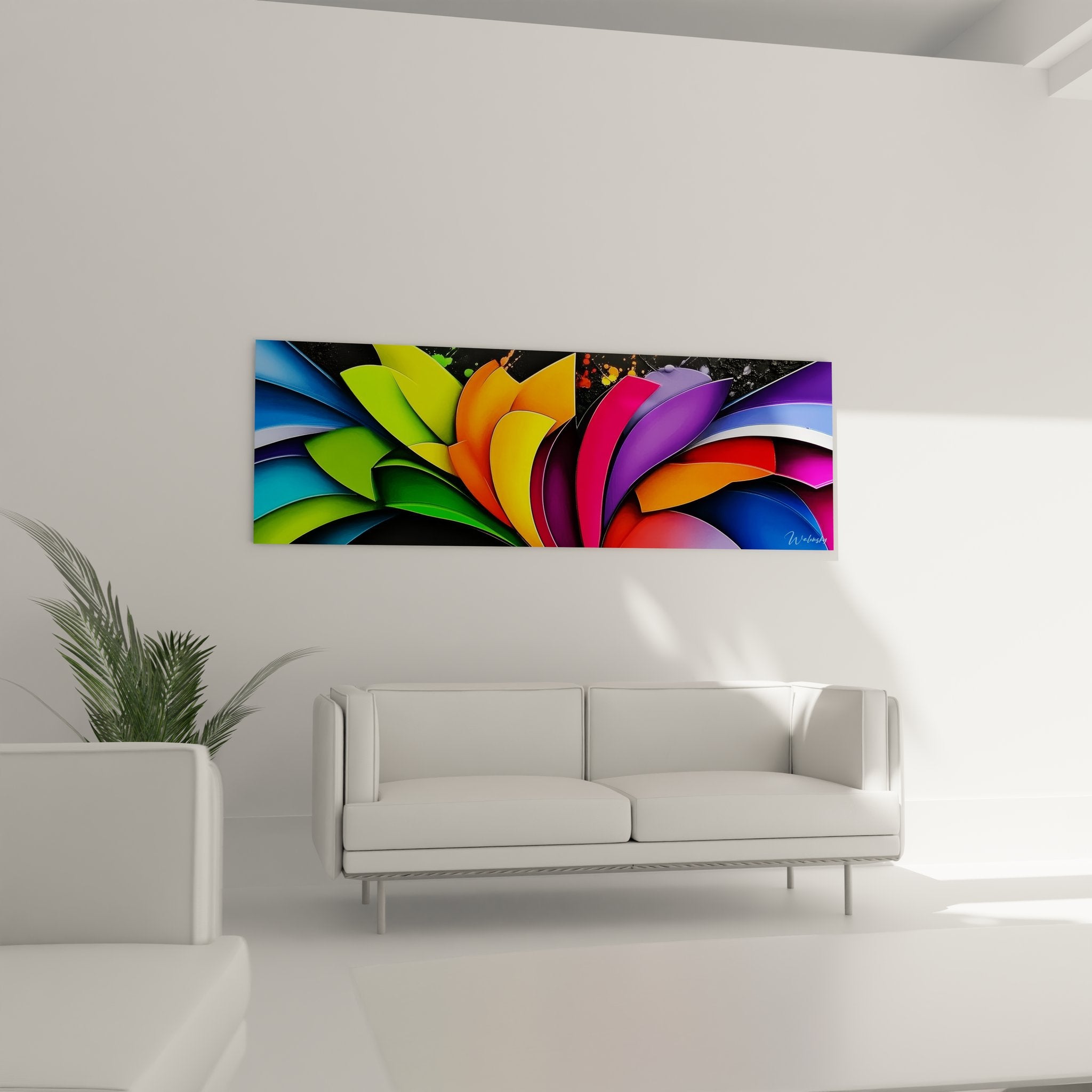 Détail gros plan tableau spirale colorée montrant textures et nuances multicolores abstraites