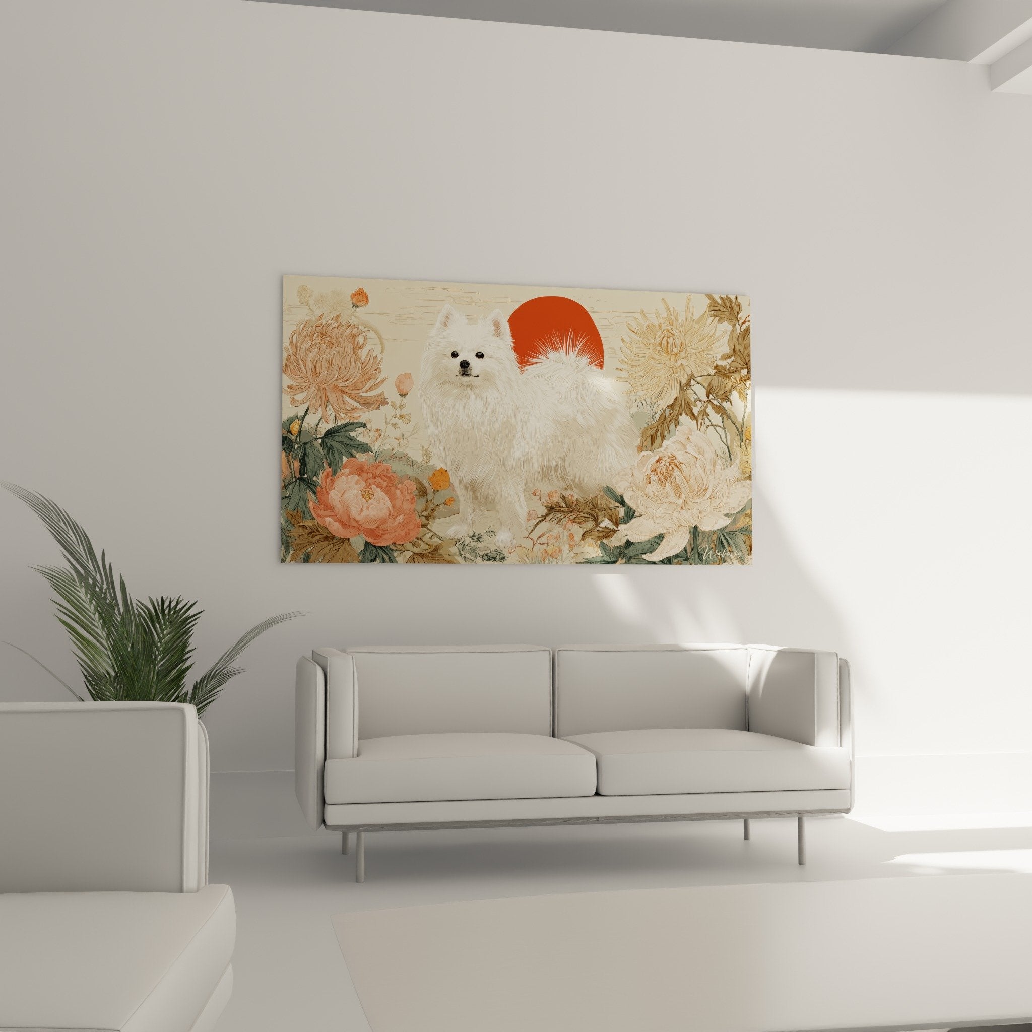 detail spitz japonais blanc pivoines corail chrysanthemes dores soleil rouge art japonais texture pelage