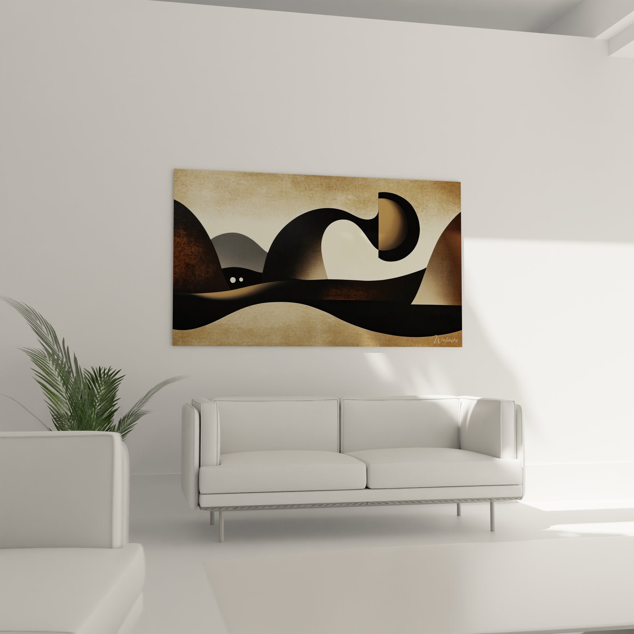 Détail gros plan tableau géométrique abstrait textures formes courbes organiques