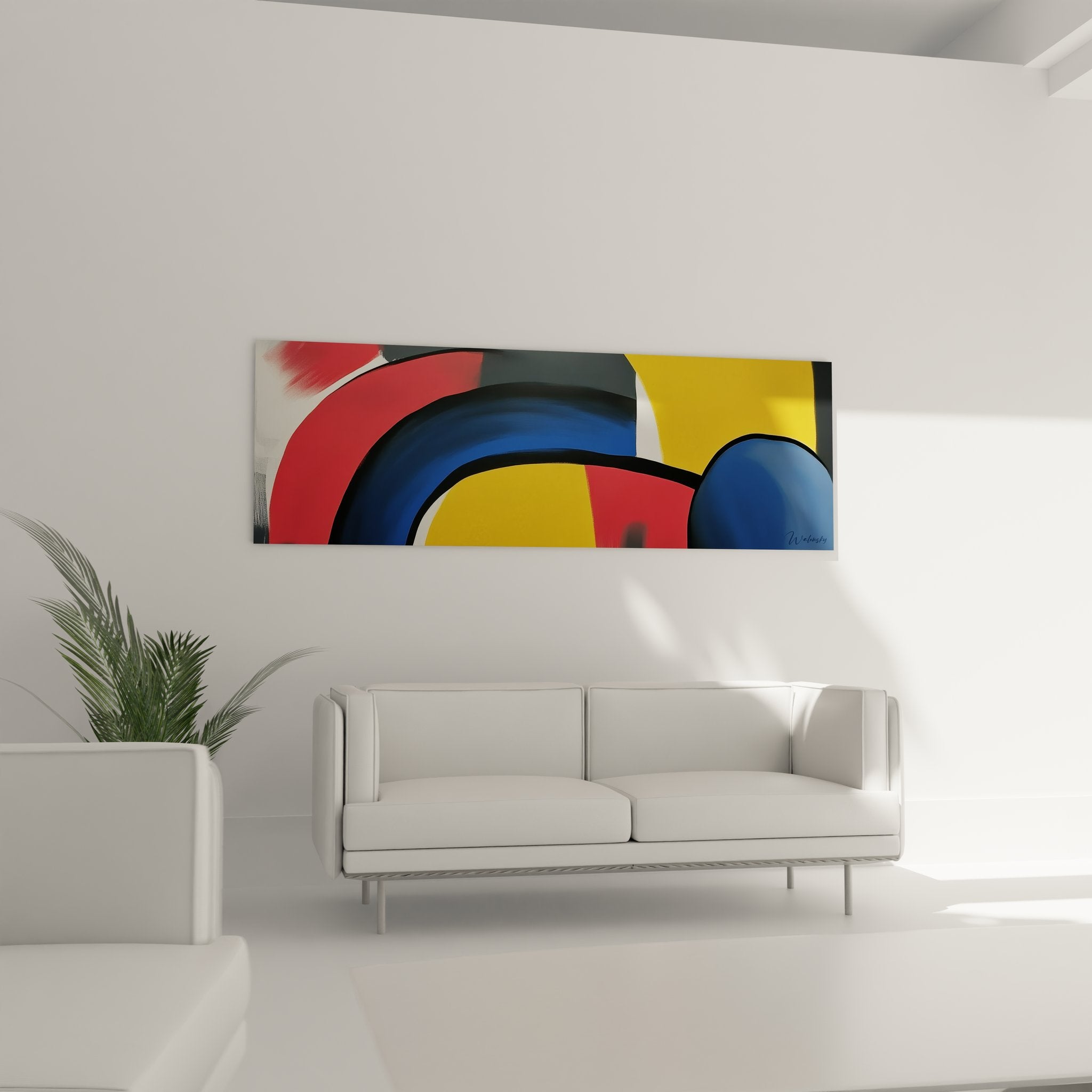 Gros plan détaillé tableau abstrait géométrique montrant textures et nuances colorées harmonieuses