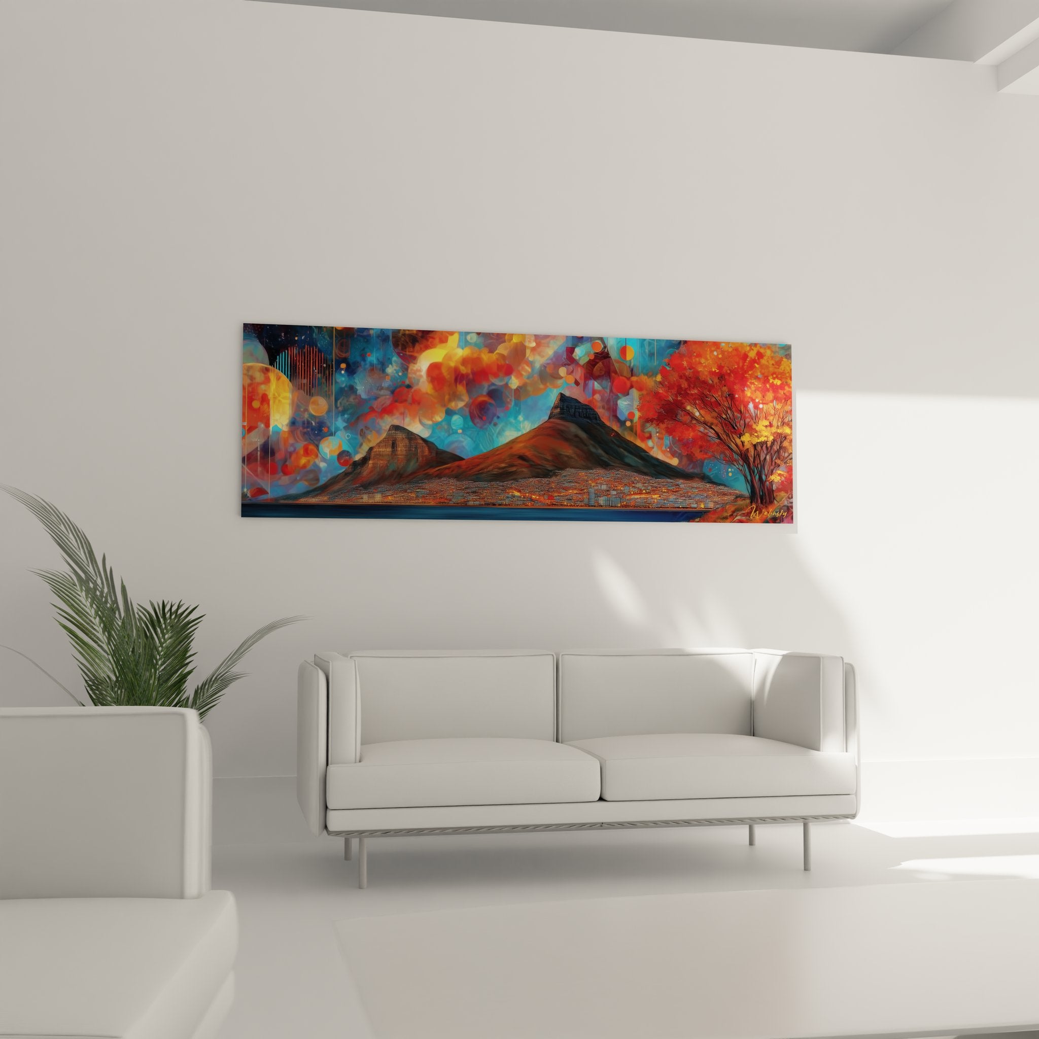 Abstract mountain artwork detail, colorful textures and artistic effects stylized modern landscape