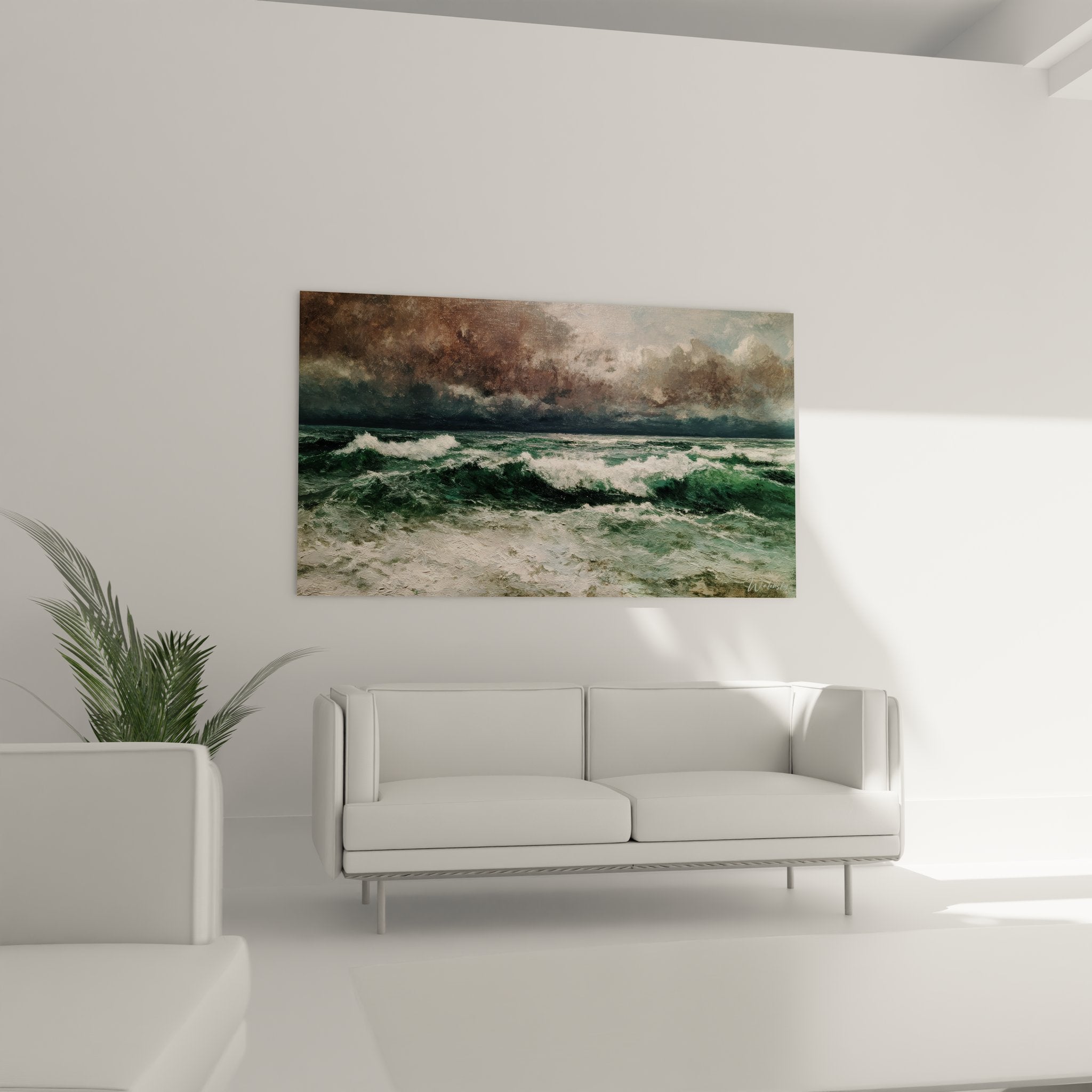 Détail tableau navire tempête - textures vagues écumantes et mâts dans tourmente océanique