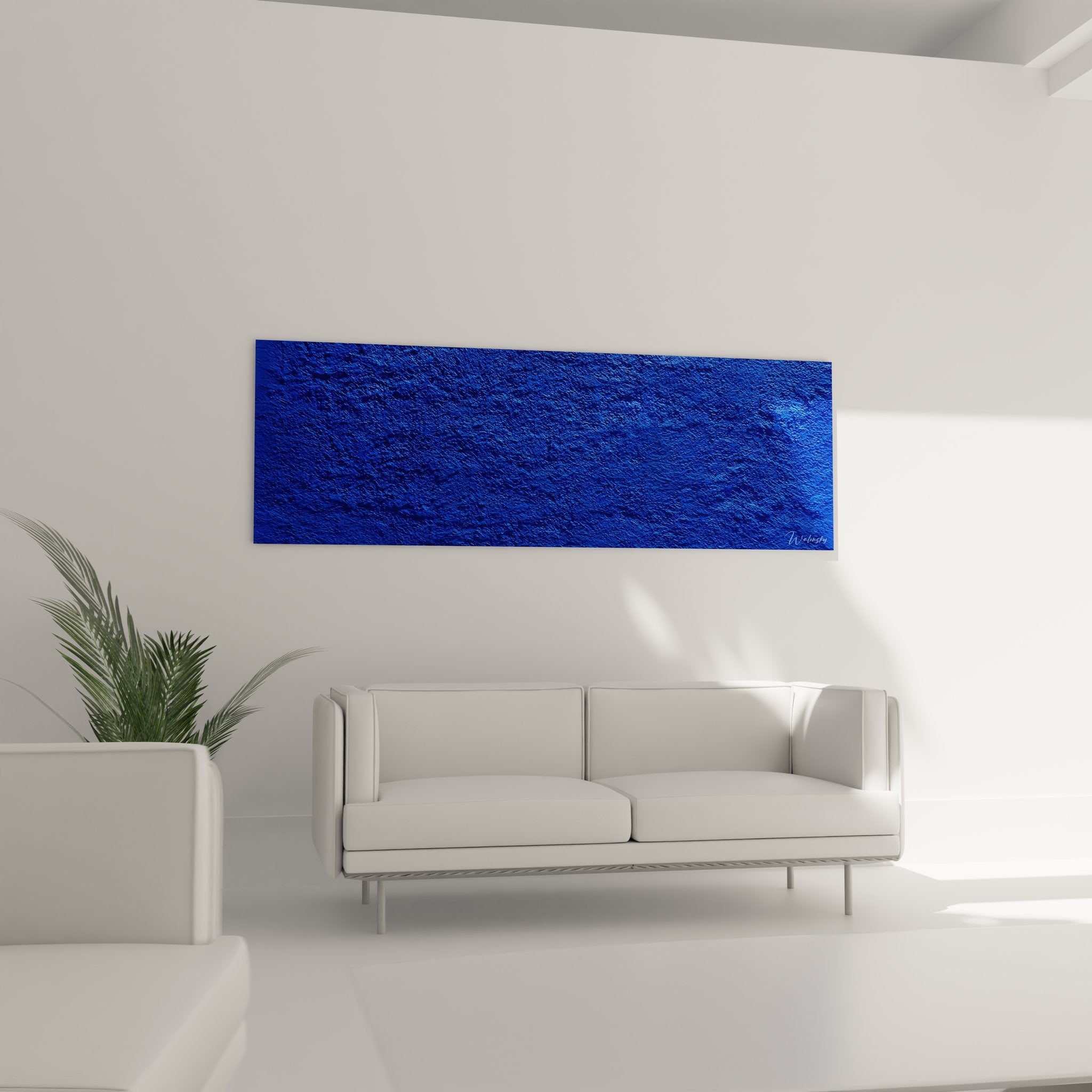 Gros plan détaillé texture bleue abstraite révélant reliefs et nuances chromatiques subtiles