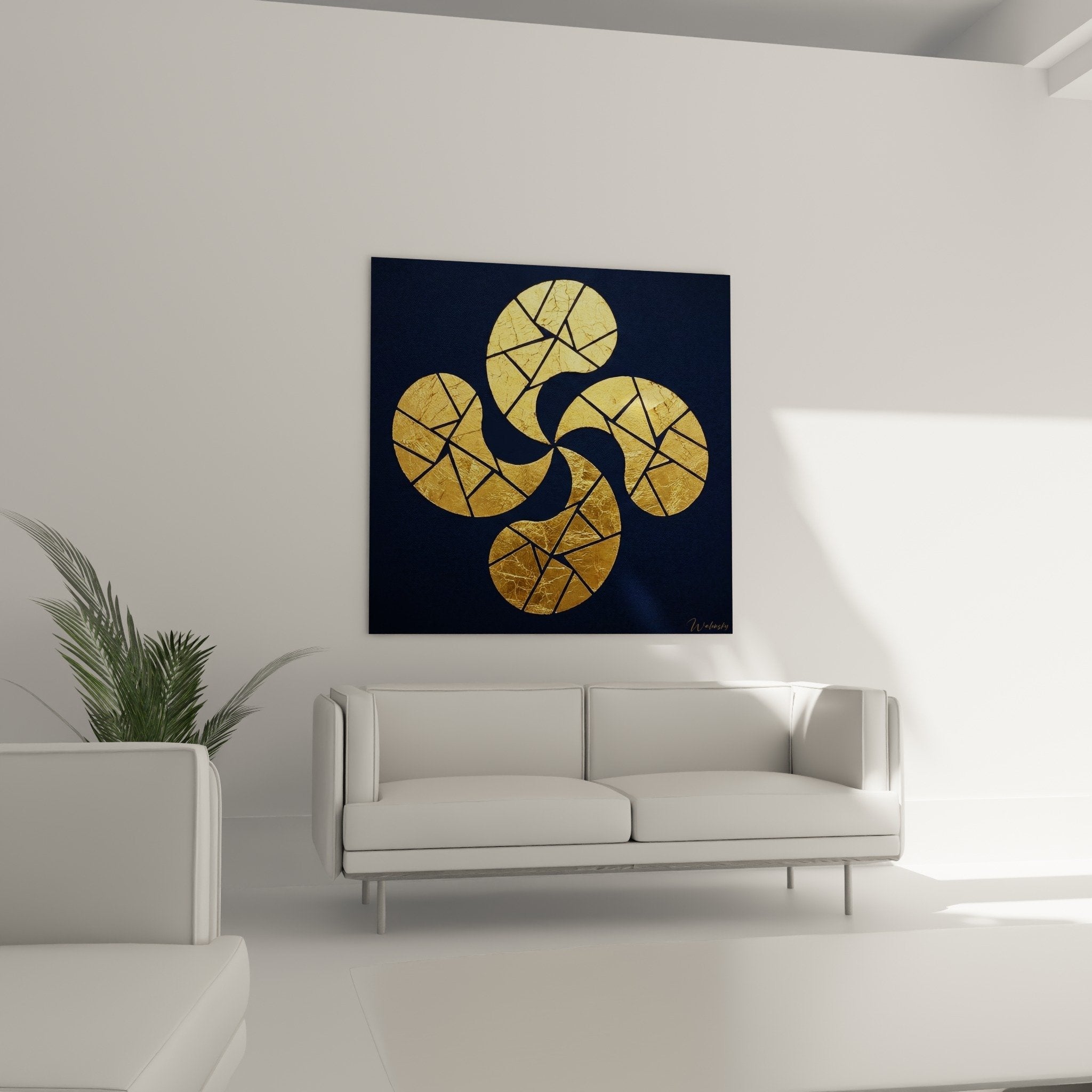 Détail texture dorée craquelée croix basque - motifs géométriques fractals lauburu art basque contemporain