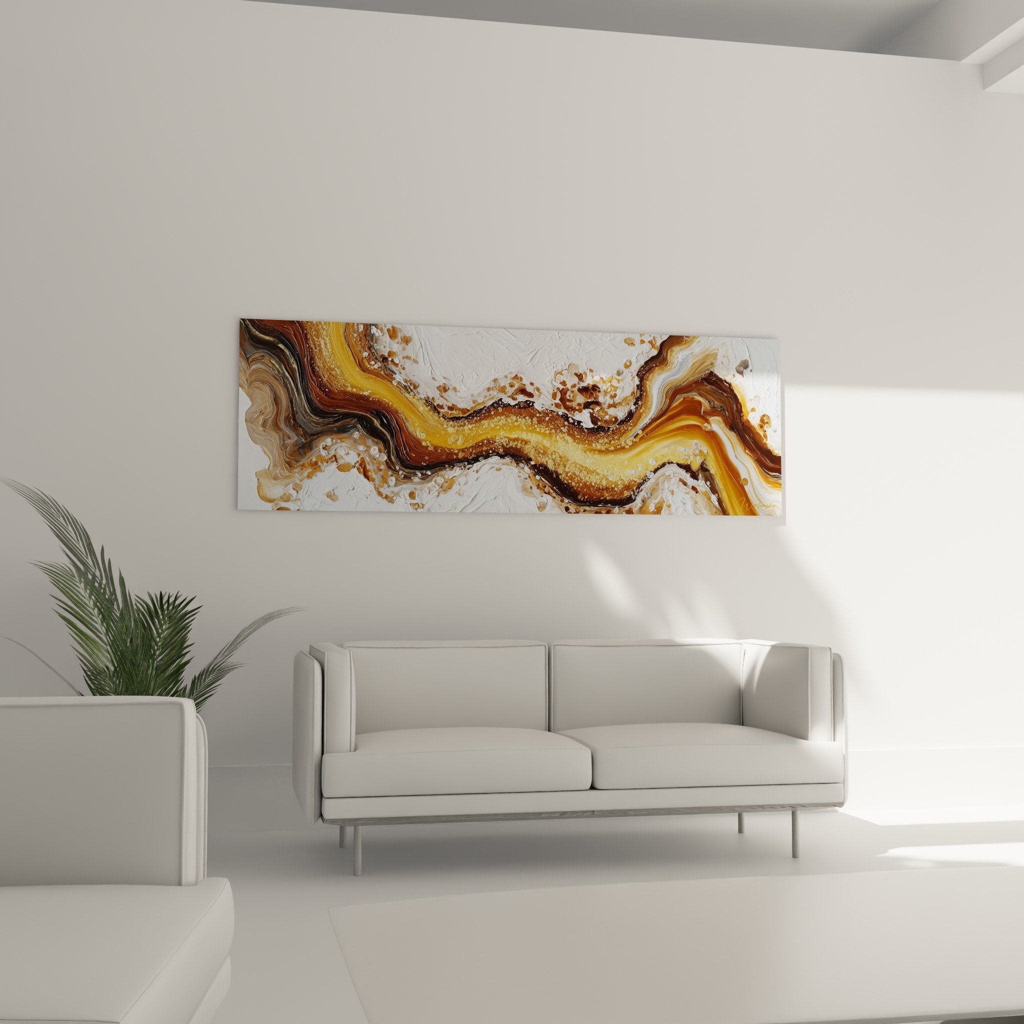 Abstract painting texture detail with golden drips and pearlescent reflections fluid marble effect