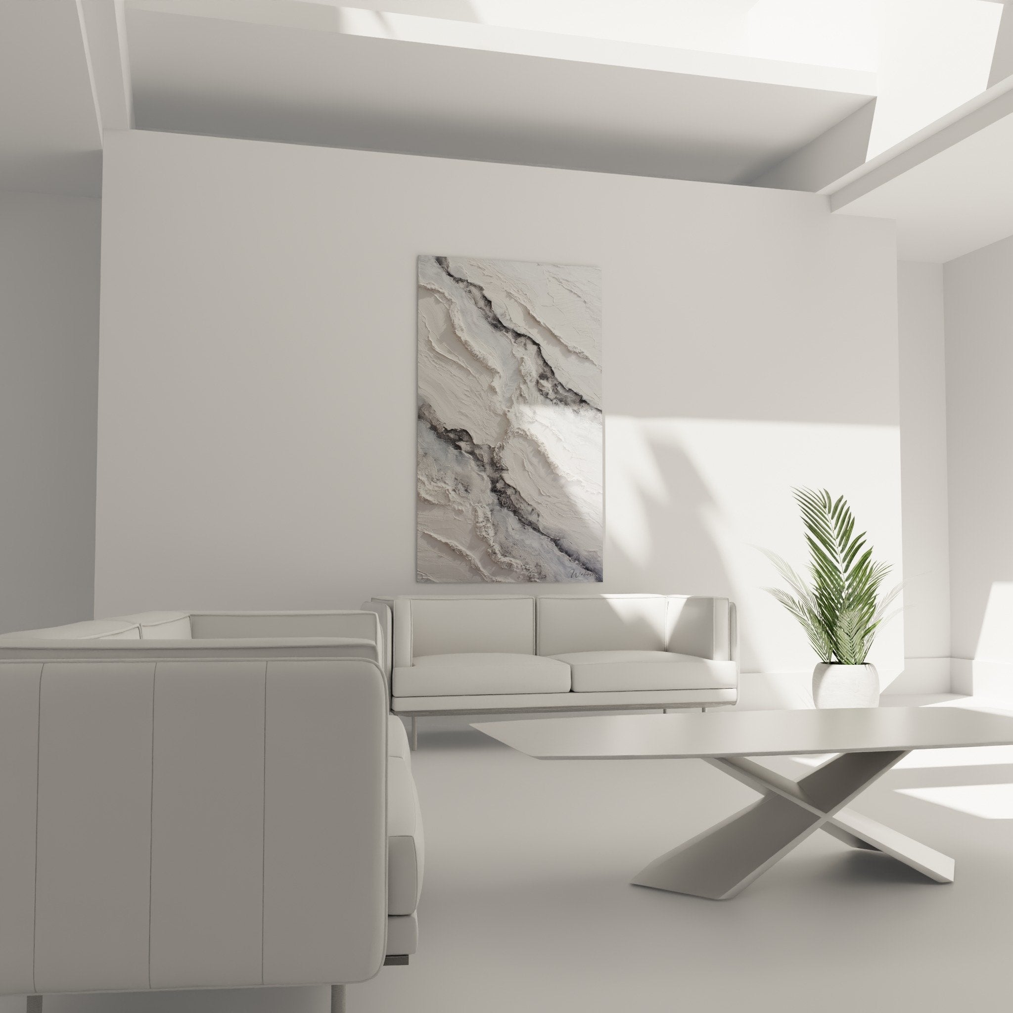abstract marble texture detail gray white golden veins modern painting feng shui northwest metal
