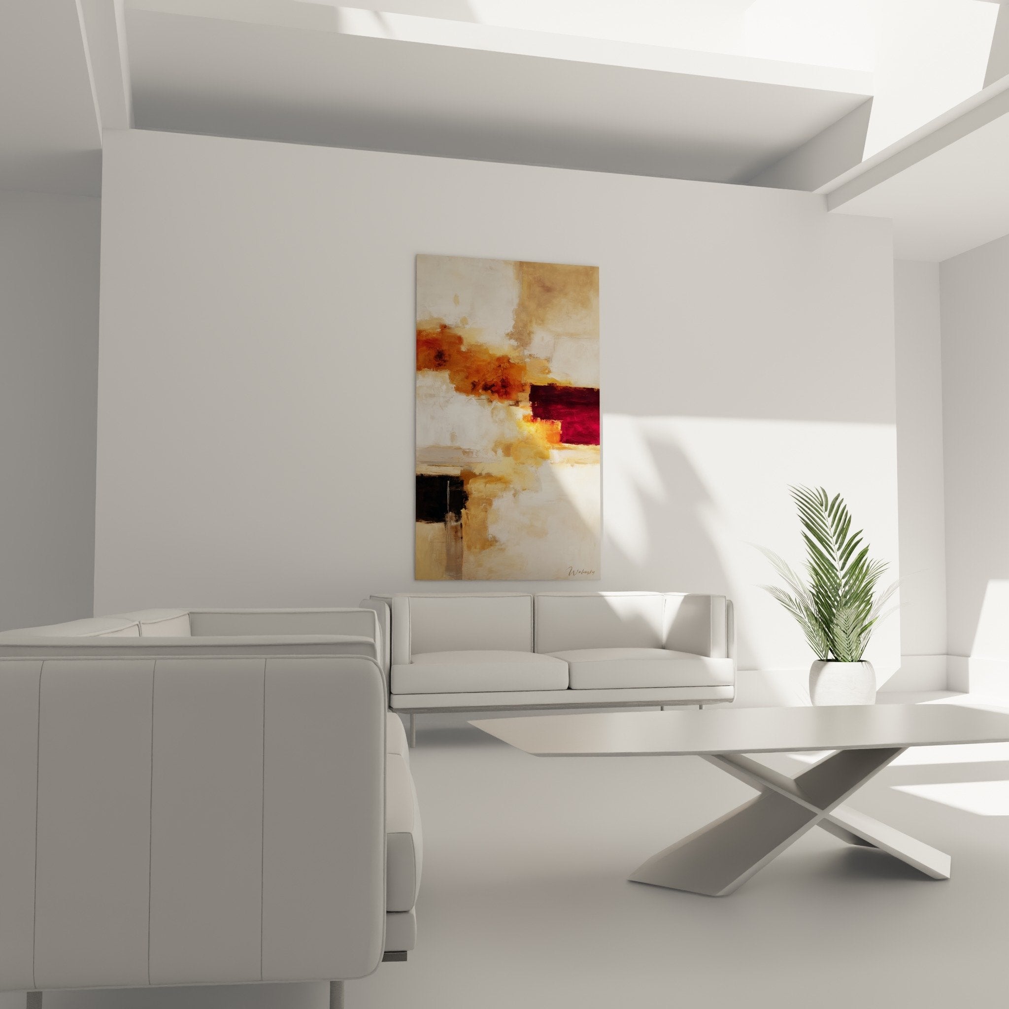 Detail texture peinture abstraite nuances ocre bordeaux beige empâtements et fondus artistiques