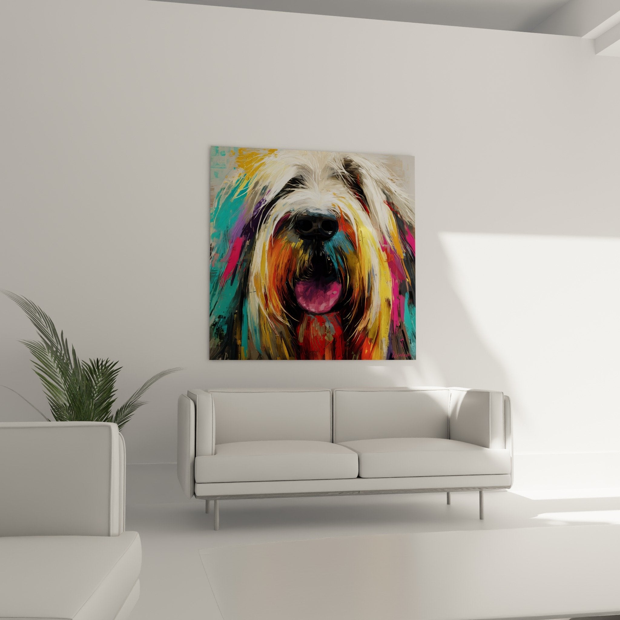 Détail texture peinture Briard couleurs mélangées coups pinceau expressifs matière