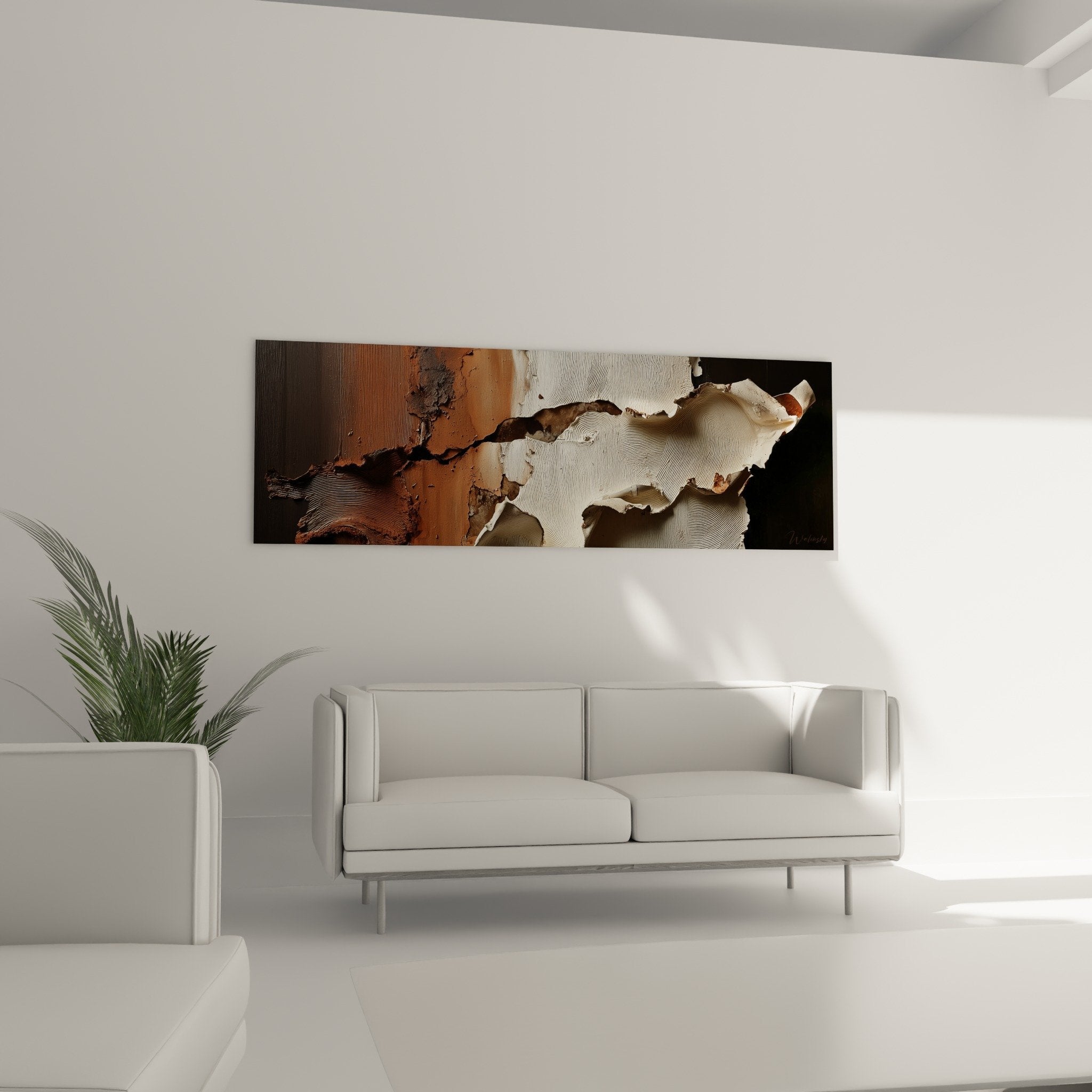 detailed texture relief abstract painting raw sienna cracks organic feng shui northeast