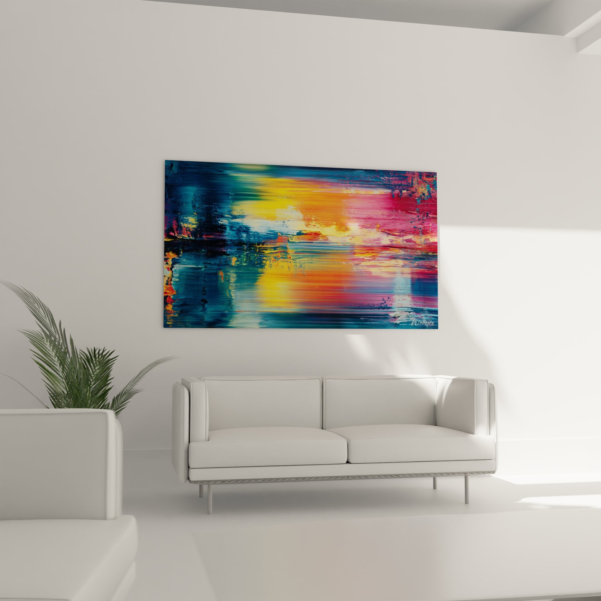 Détail texture tableau abstrait style raclé, effets de matière et superpositions colorées