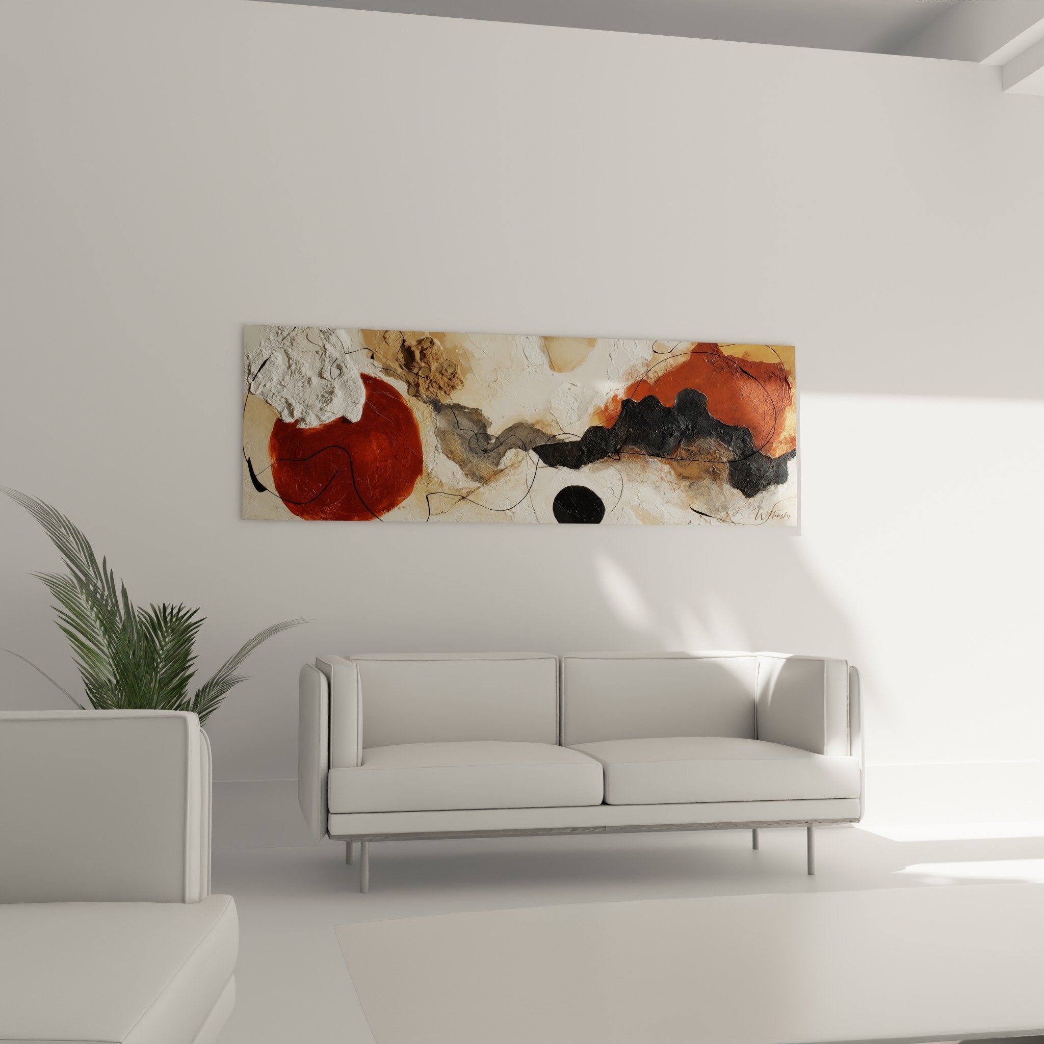 Abstract painting texture detail, rust and black reliefs on natural beige background