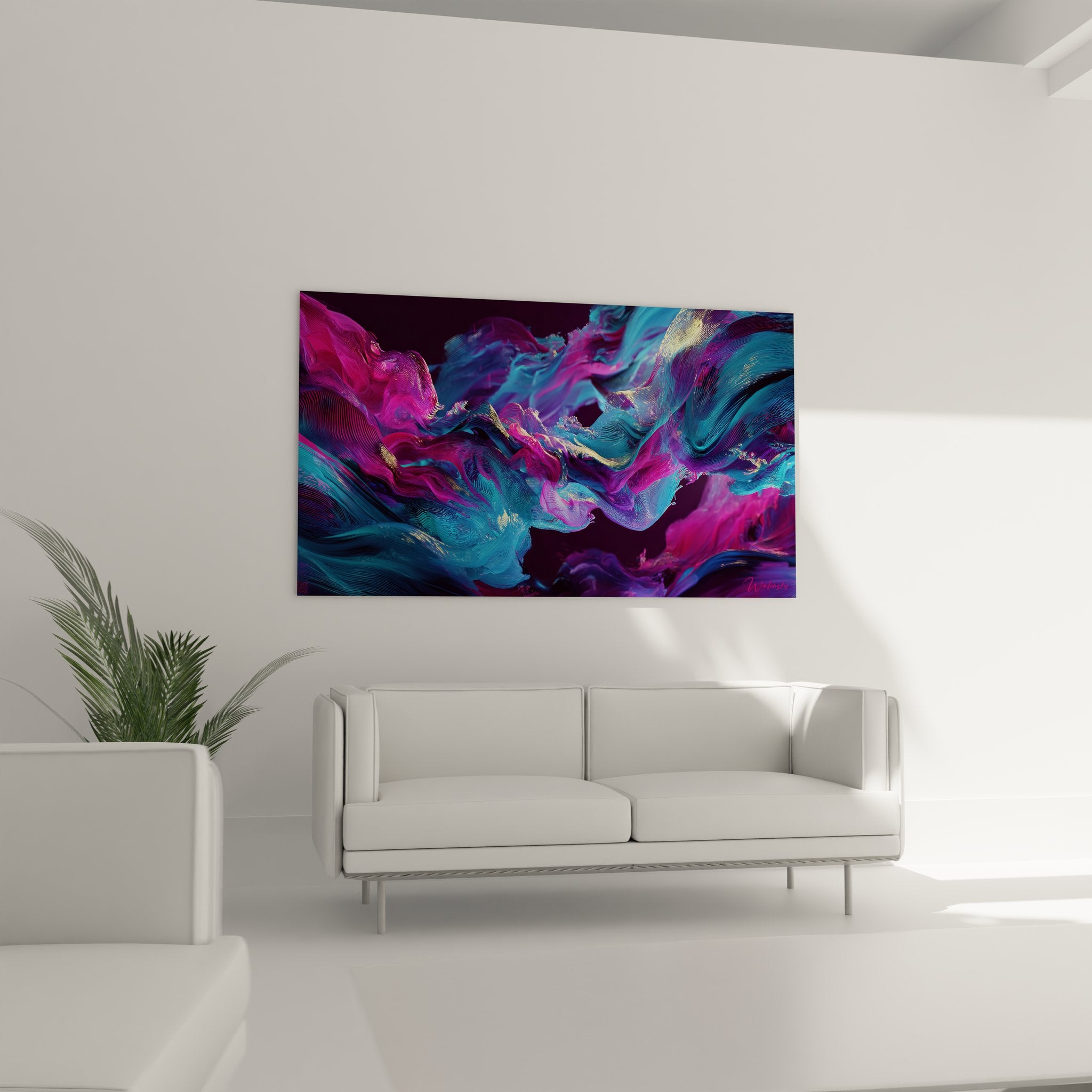 Gros plan détails texture tableau flux colorés art abstrait moderne nuances métalliques