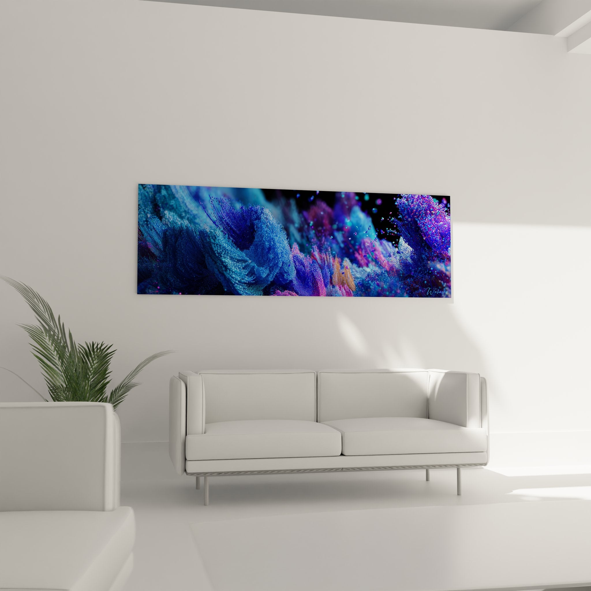 Gros plan détails texture vague cosmique spirale bleue particules galactiques art abstrait futuriste