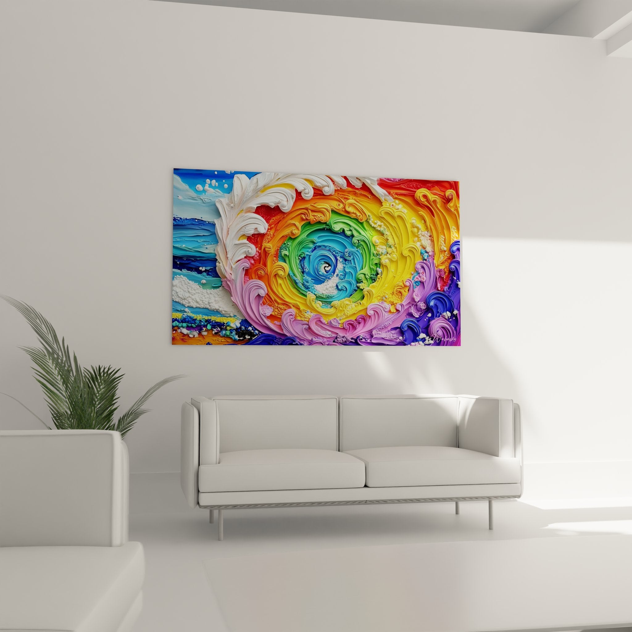 Gros plan détail vague spirale colorée relief texture art abstrait moderne