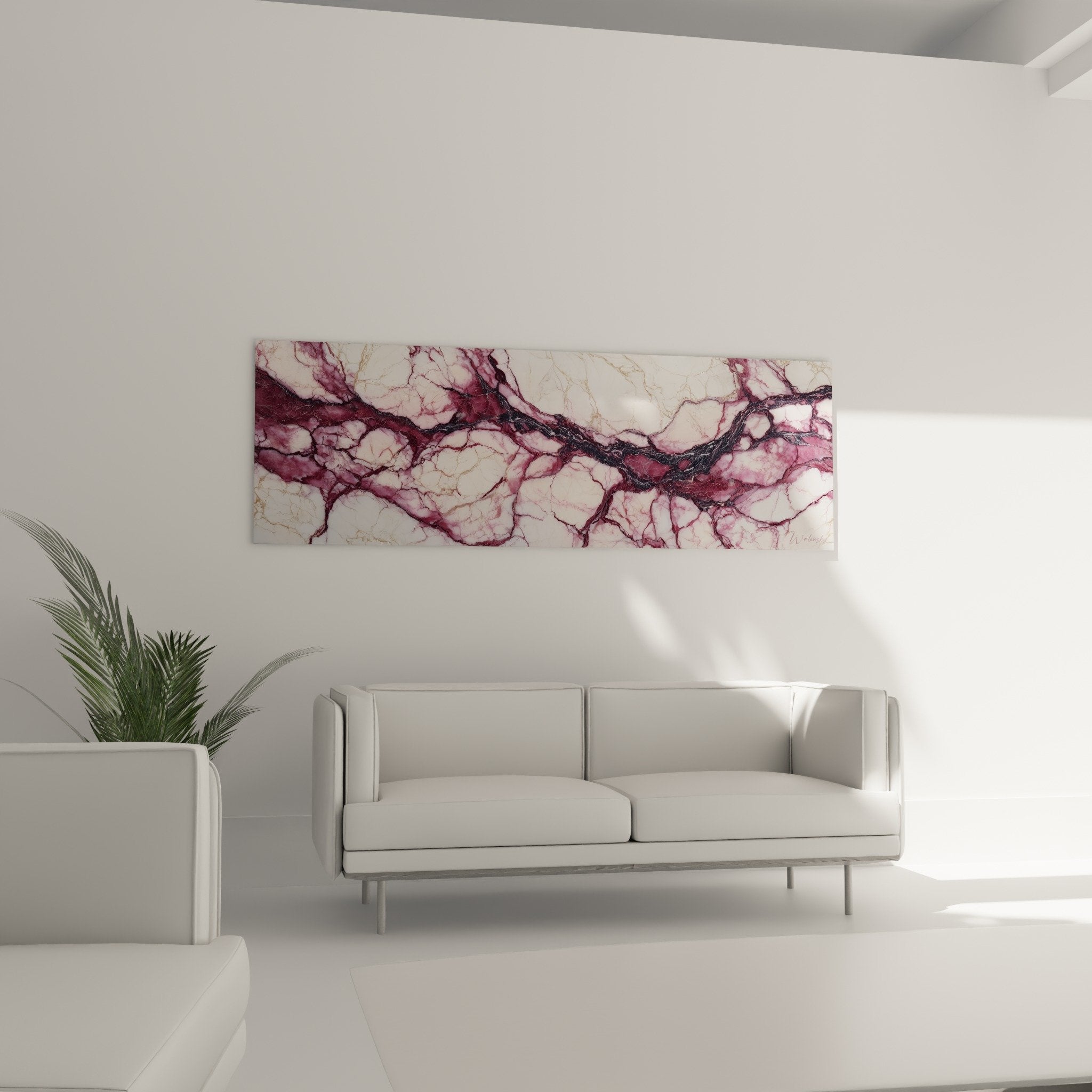 Détail veines marbre abstrait nuances pourpres violettes texture fluide organique effet minéral