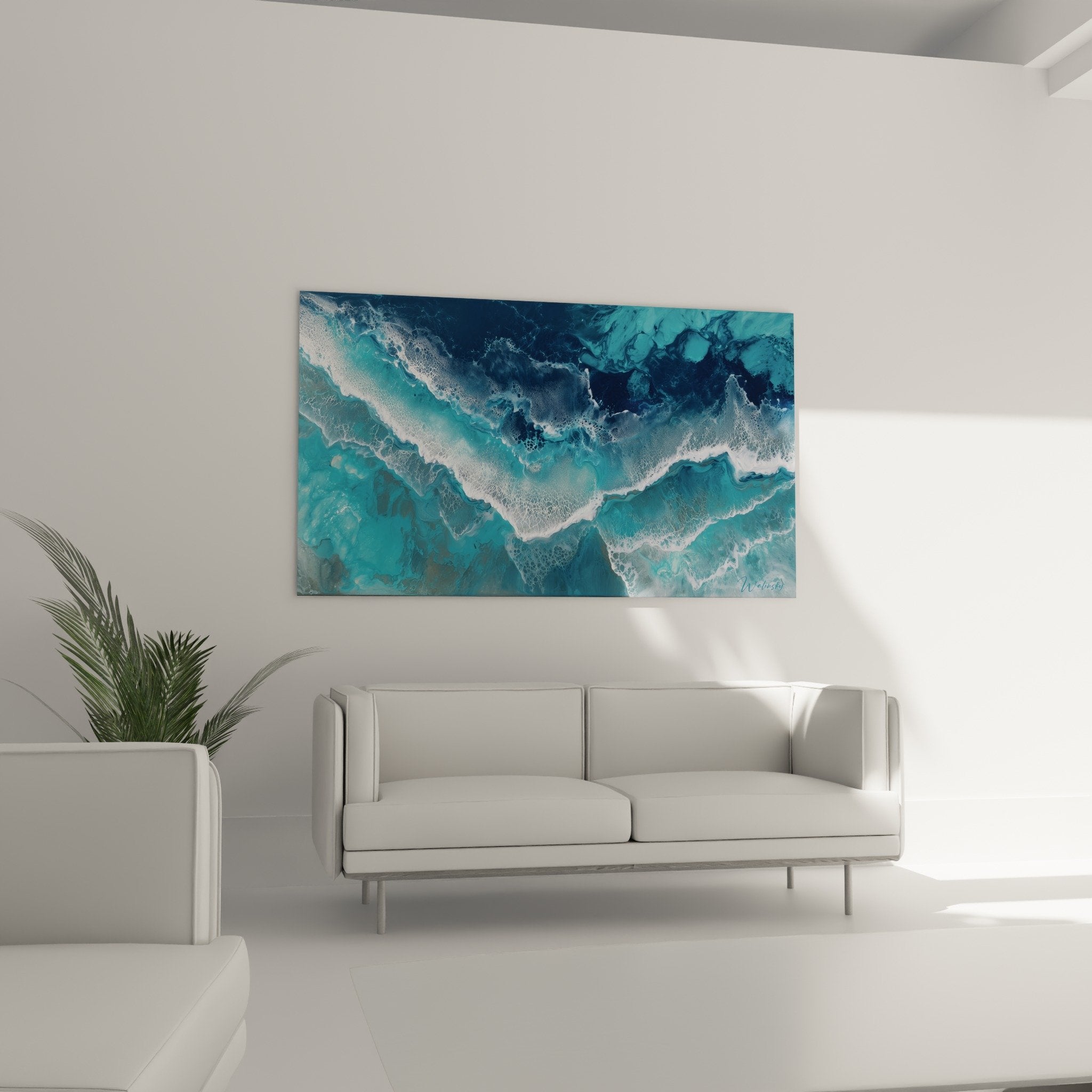 Detail veines marbre abstrait turquoise blanc cristallin reflets nacres