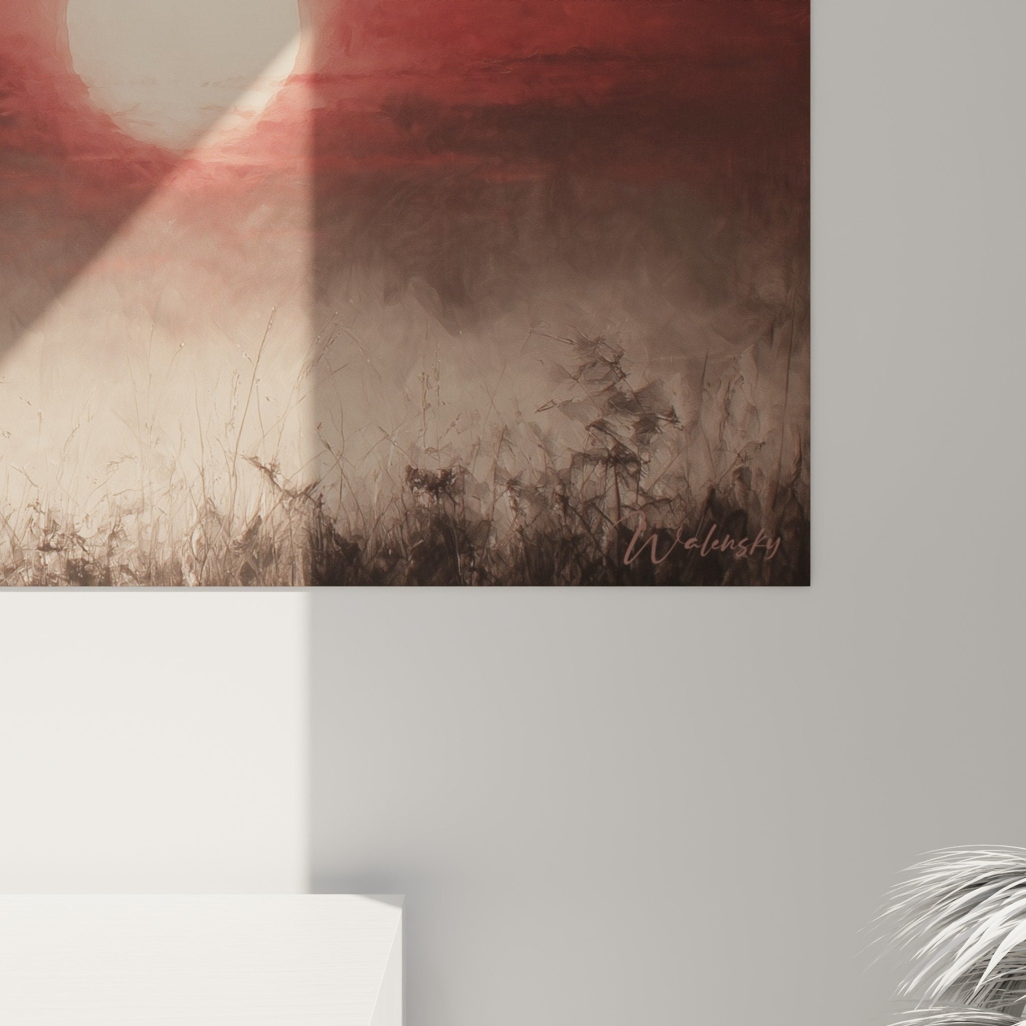Full view lions savanna African panoramic wall art decoration