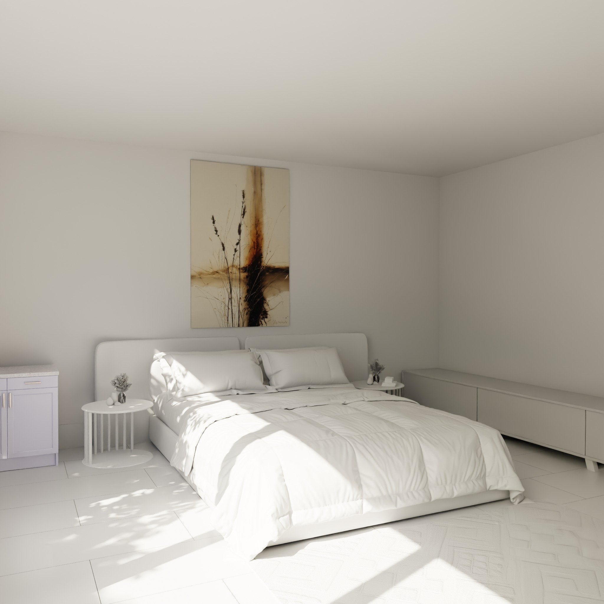Wandbild Gräser goldene Ähren Schlafzimmer Wanddekoration Natur Beigetöne