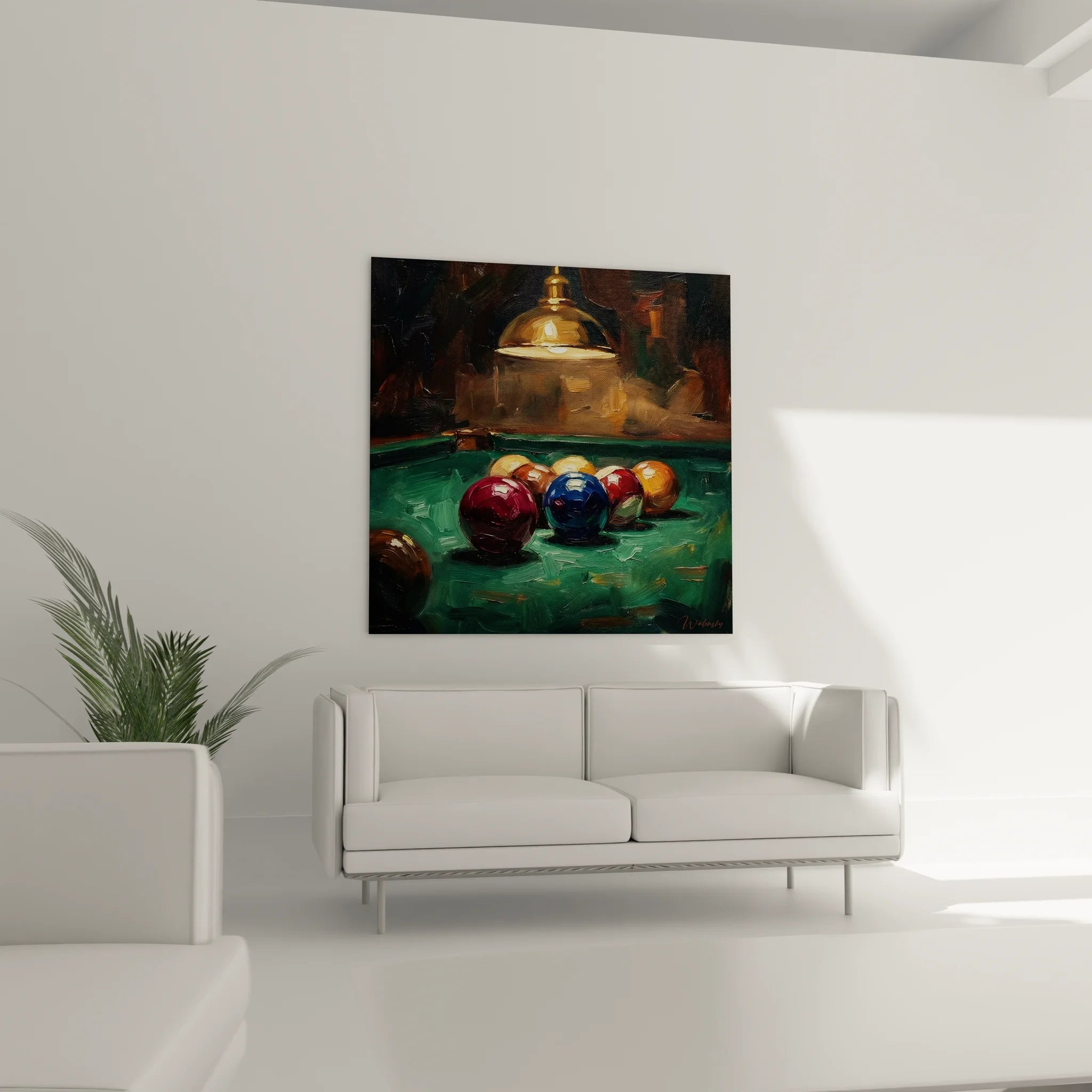 Gros plan détaillé boules billard brillantes rouge bleue orange sur tapis vert