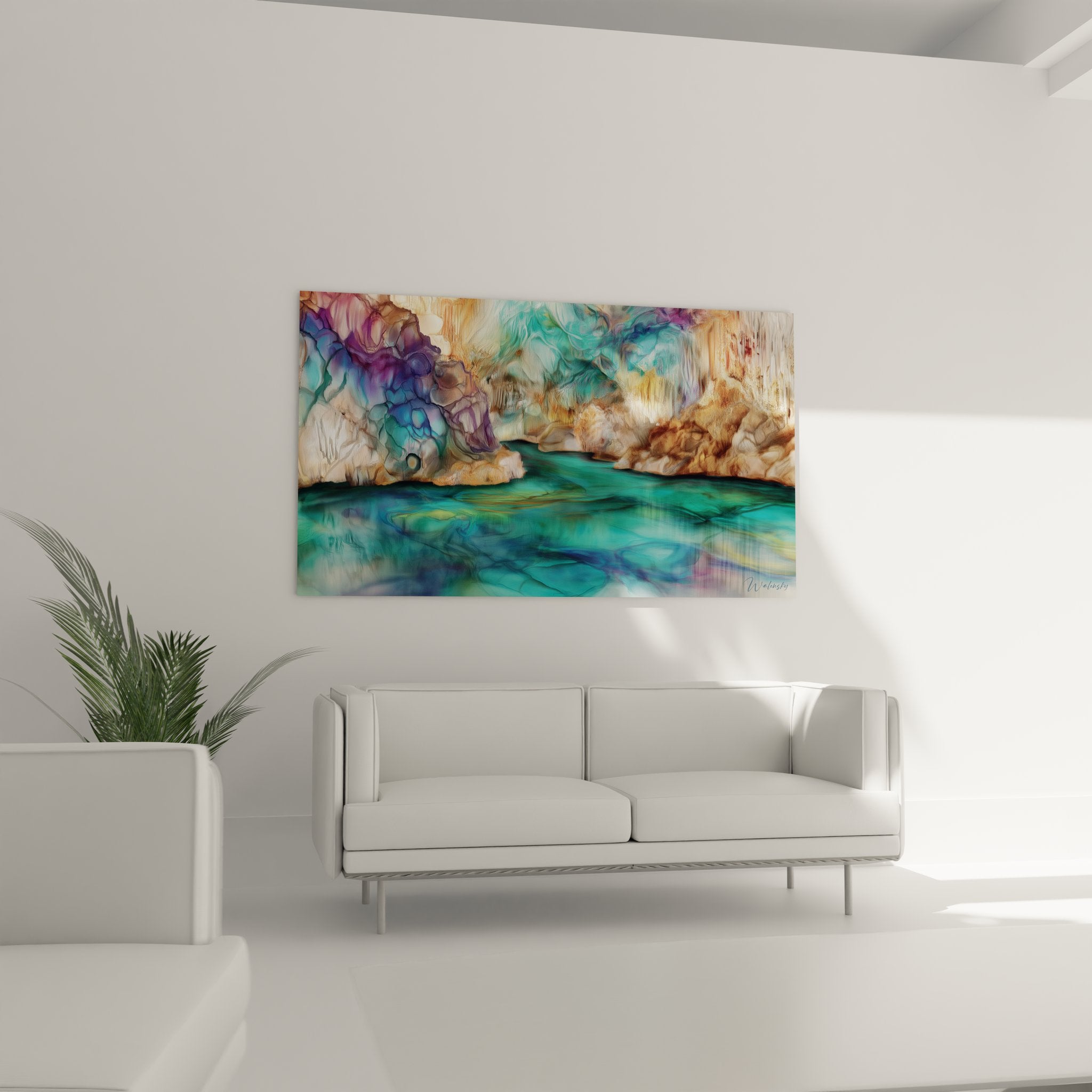 Gros plan détails cristaux émeraude formations calcaires colorées texture artistique grotte naturelle