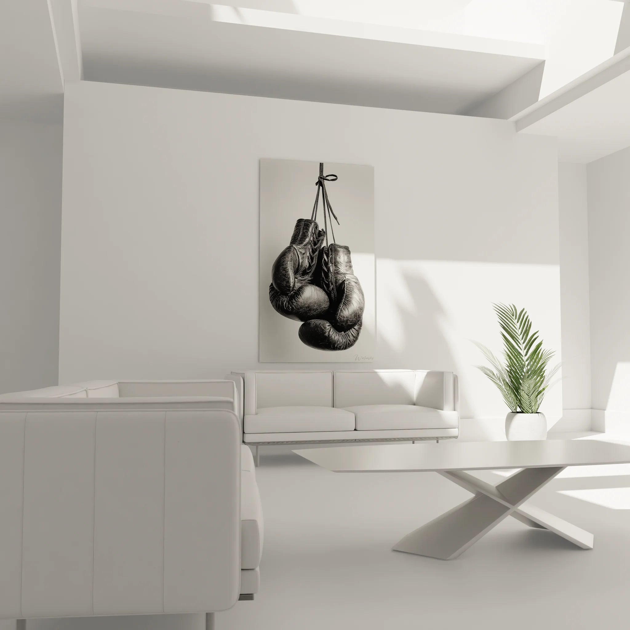 Gros plan détaillé gants boxe vintage cuir usé, photographie artistique noir blanc haute définition