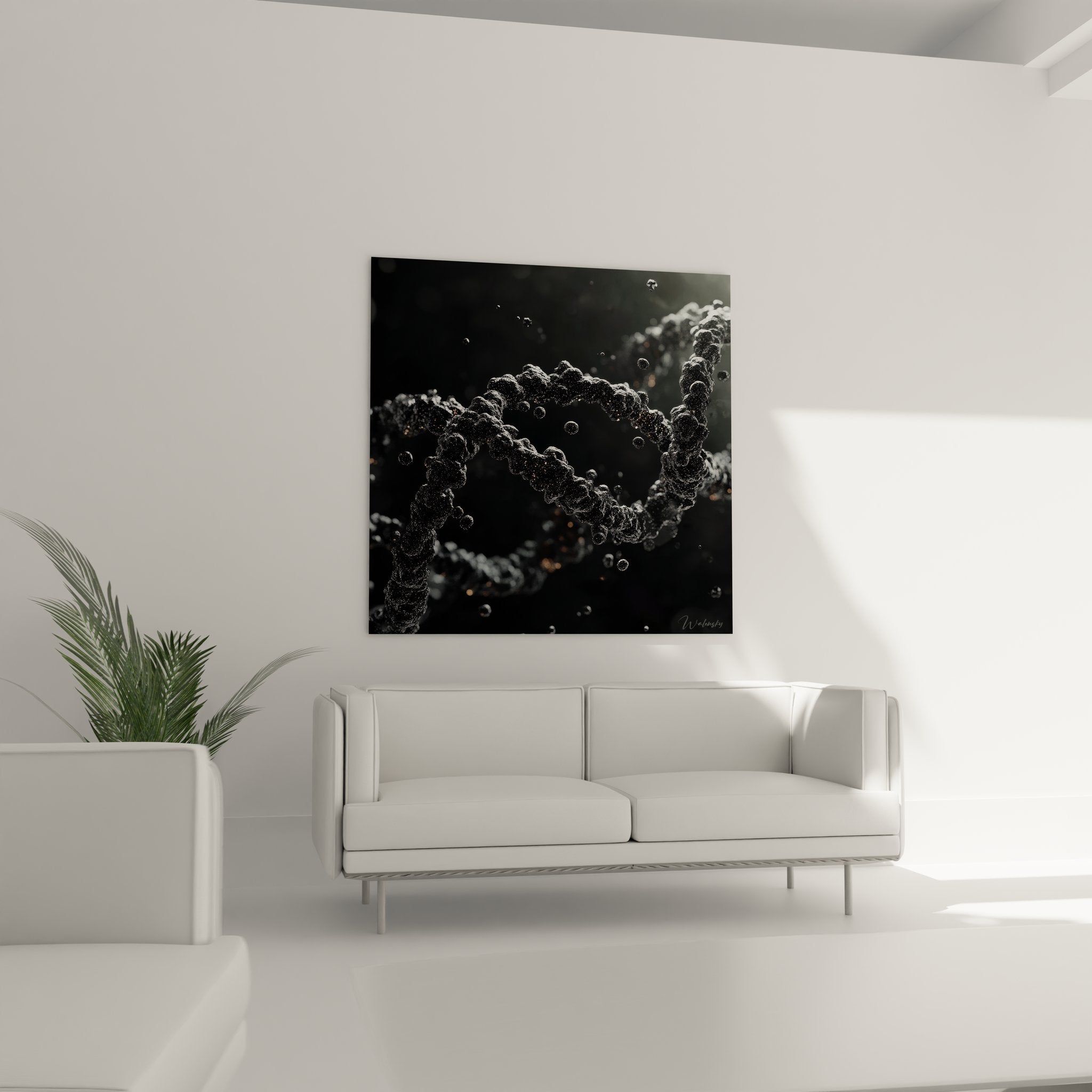 Gros plan tableau hélice ADN structure moléculaire art scientifique détaillé