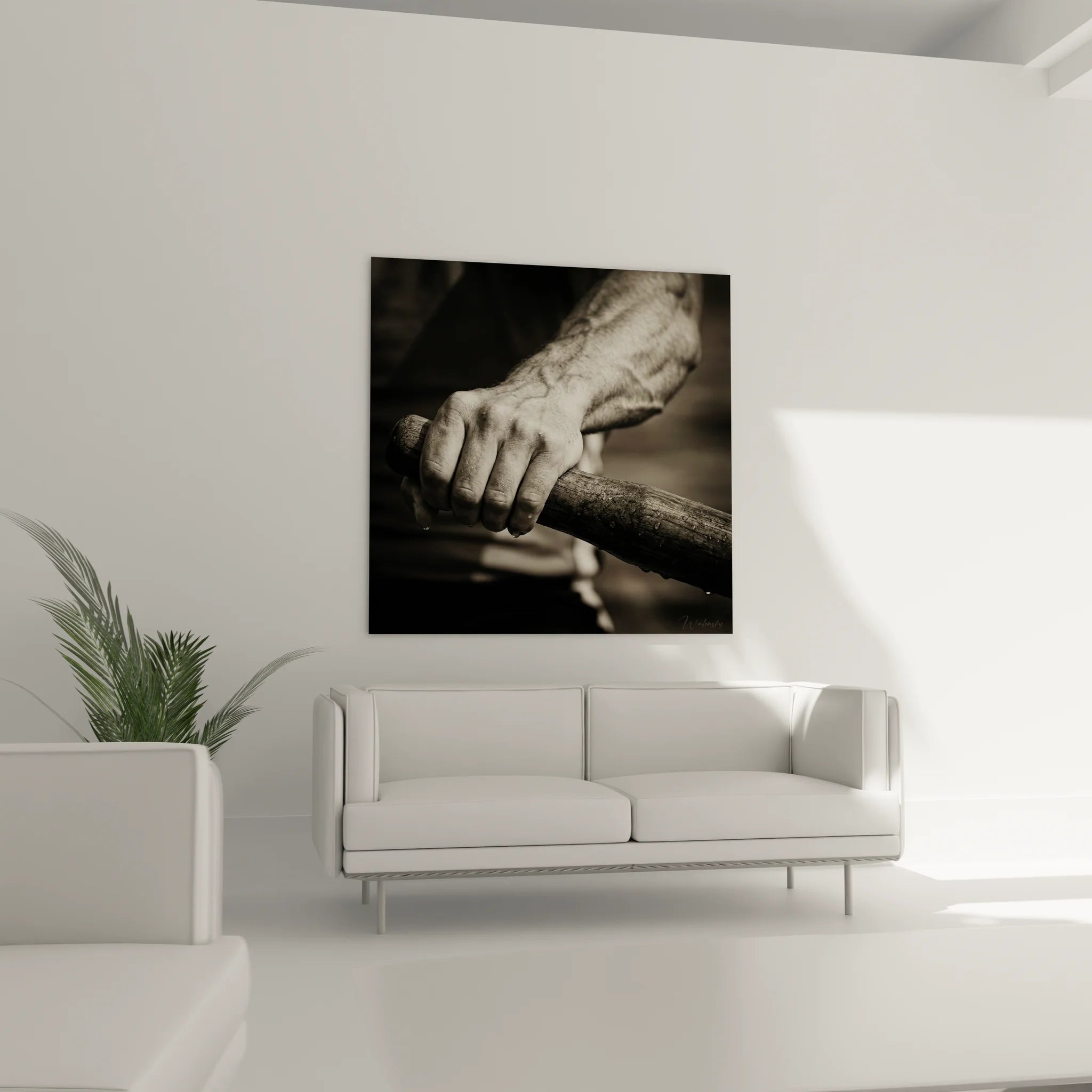 Gros plan artistique sur mains d'aviron agrippant rame sport nautique photographie