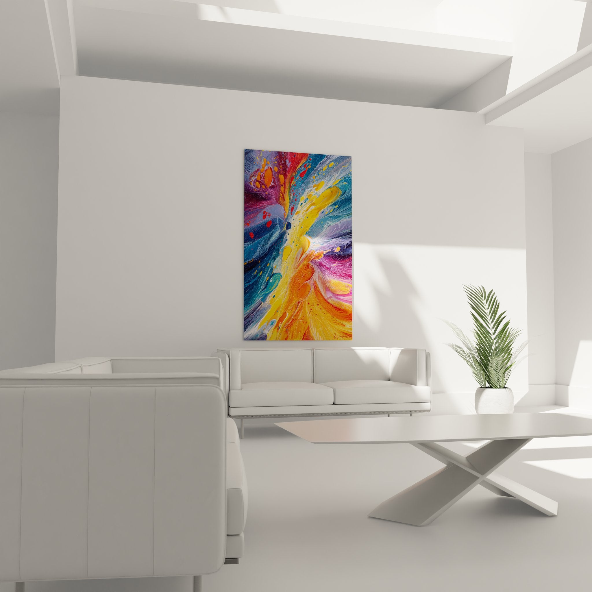 Gros plan détails peinture abstraite explosion couleurs texture artistique moderne