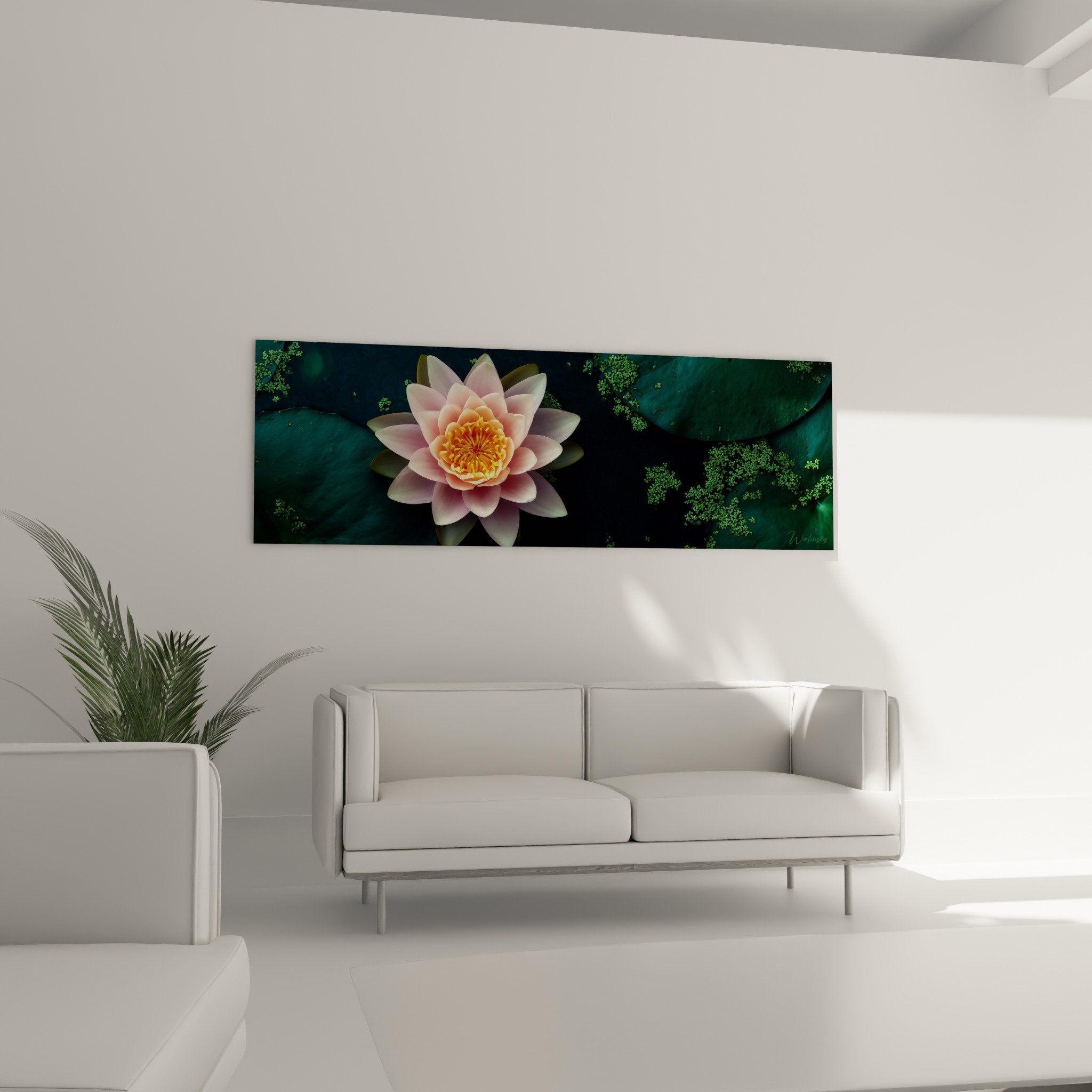 Gros plan pétales nénuphar rose nacré cœur orange doré, détails fleur aquatique tableau artistique