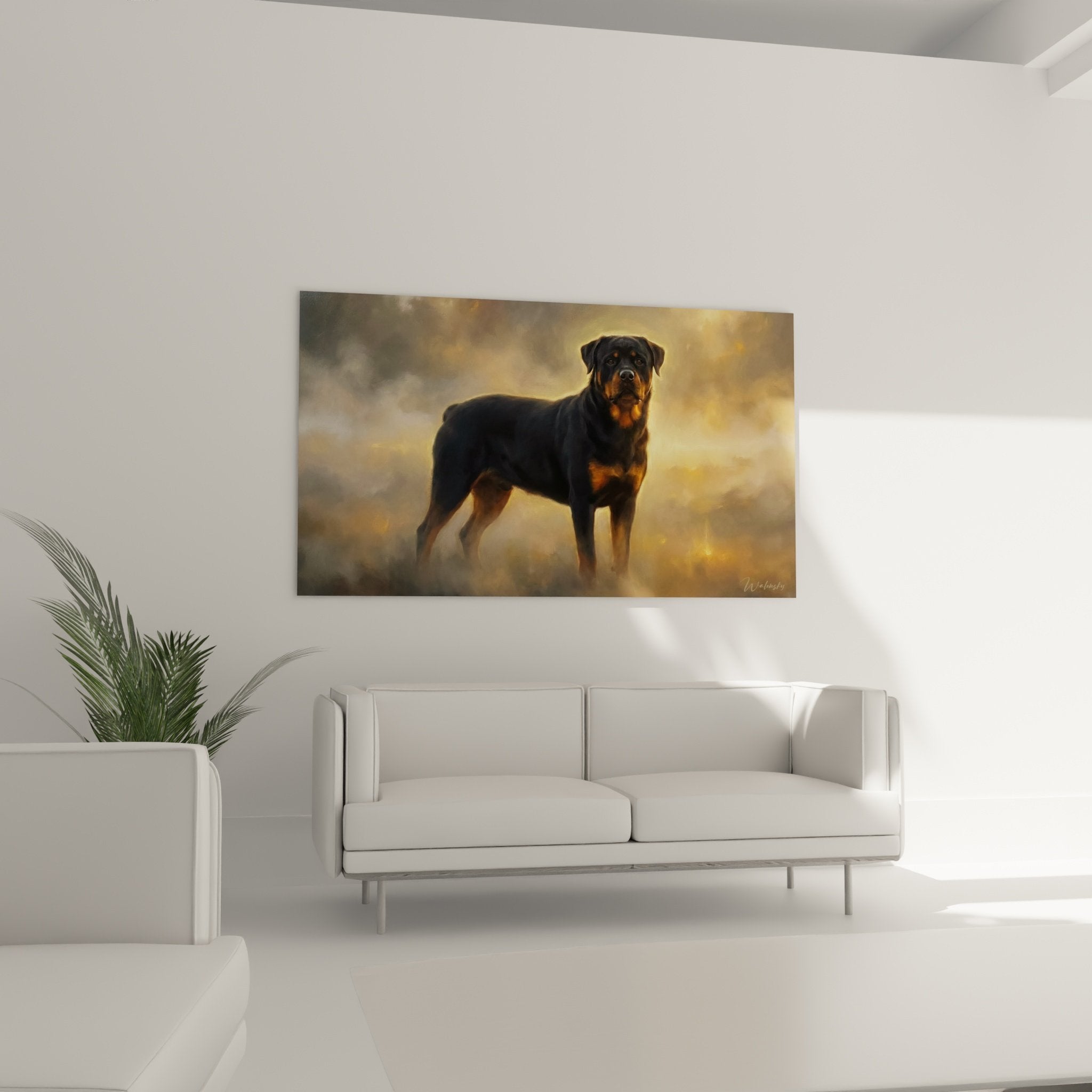 Gros plan rottweiler aux tons cuivres regard intense pelage noir reflets fauve