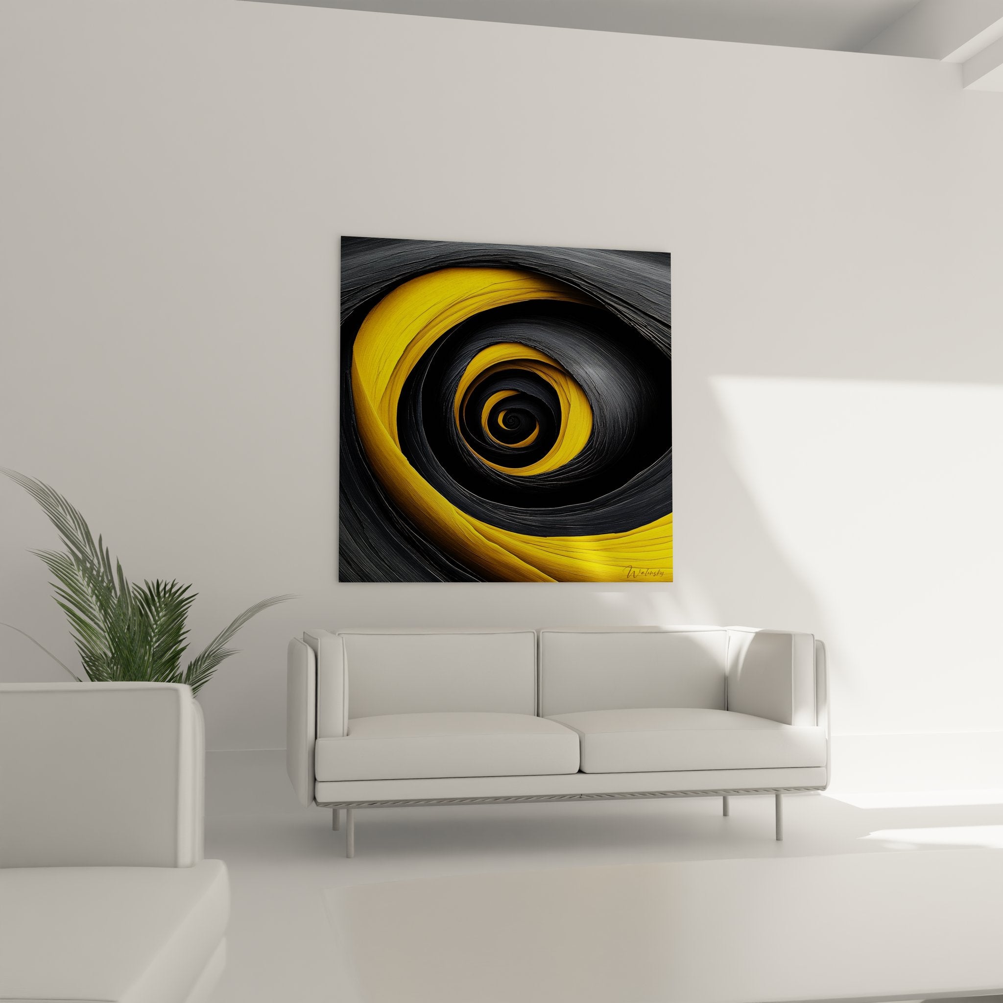 Gros plan texture spirale dorée, détails peinture abstraite moderne noir et or haute qualité