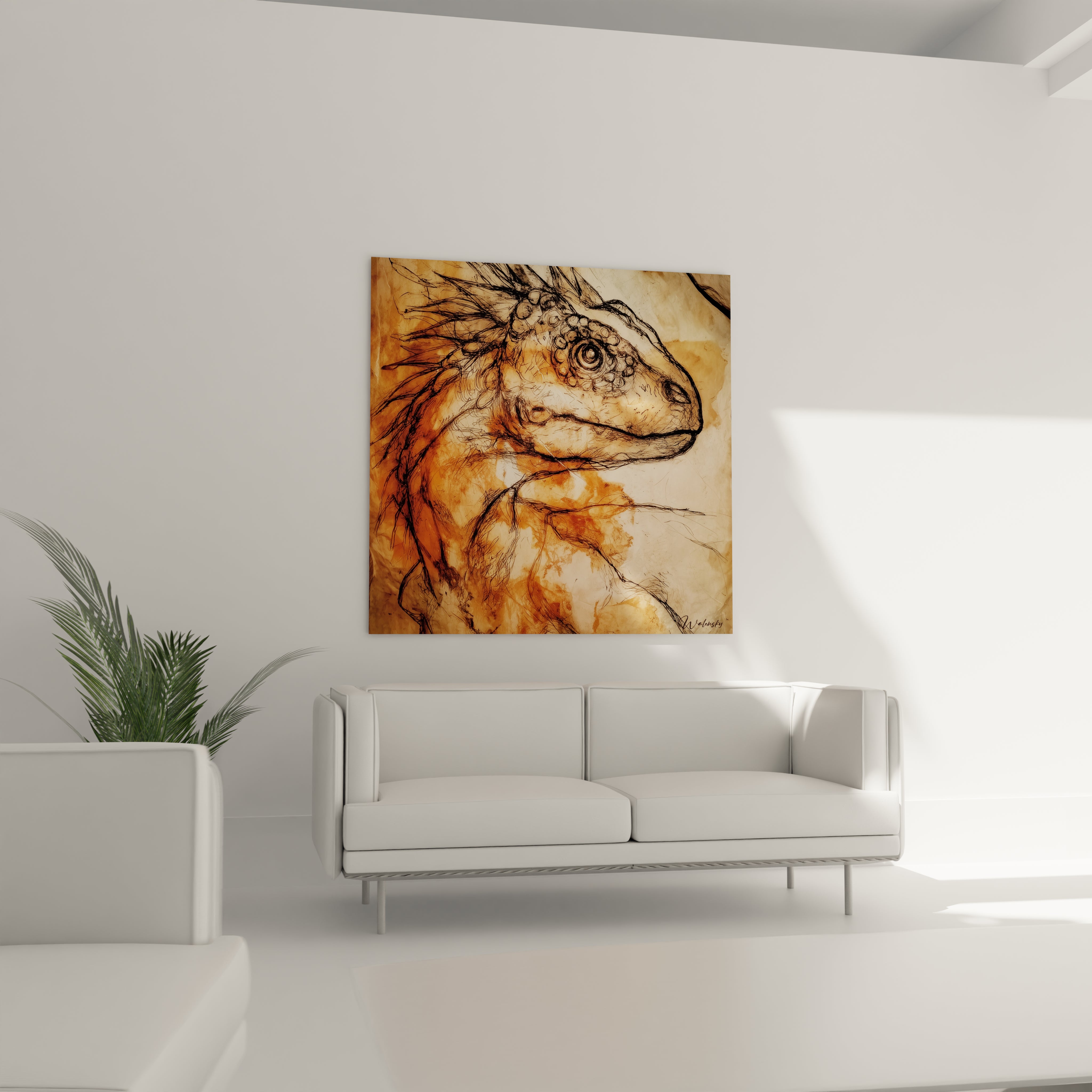 Gros plan tableau fossile dinosaure détails esquisse préhistorique art rupestre