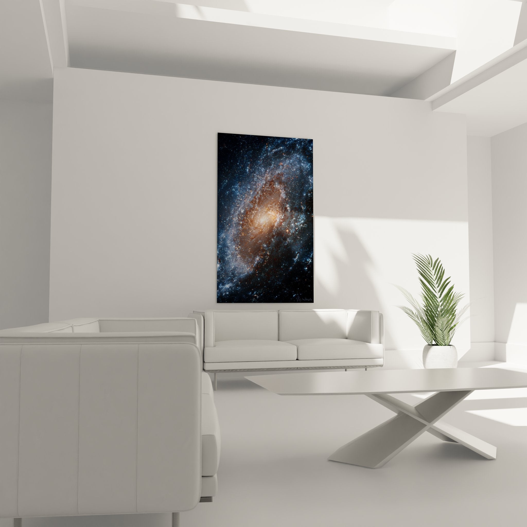 Gros plan tableau galaxie détails étoiles nébuleuses, art mural cosmos haute qualité impression