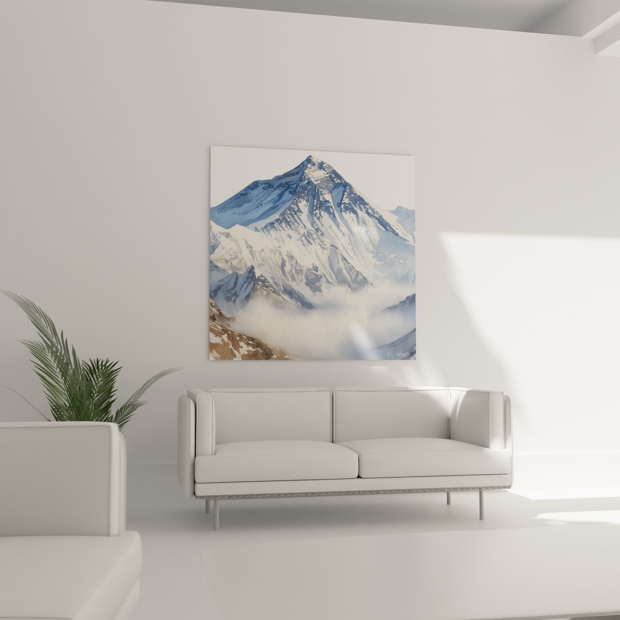 Gros plan tableau sommet montagne détails neige et roche, peinture alpine haute qualité
