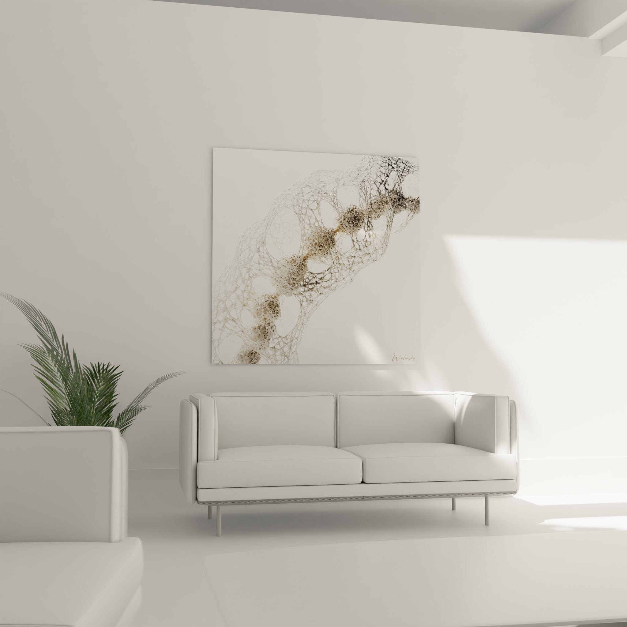 Gros plan tableau structure moléculaire ADN détails connexions génétiques art scientifique