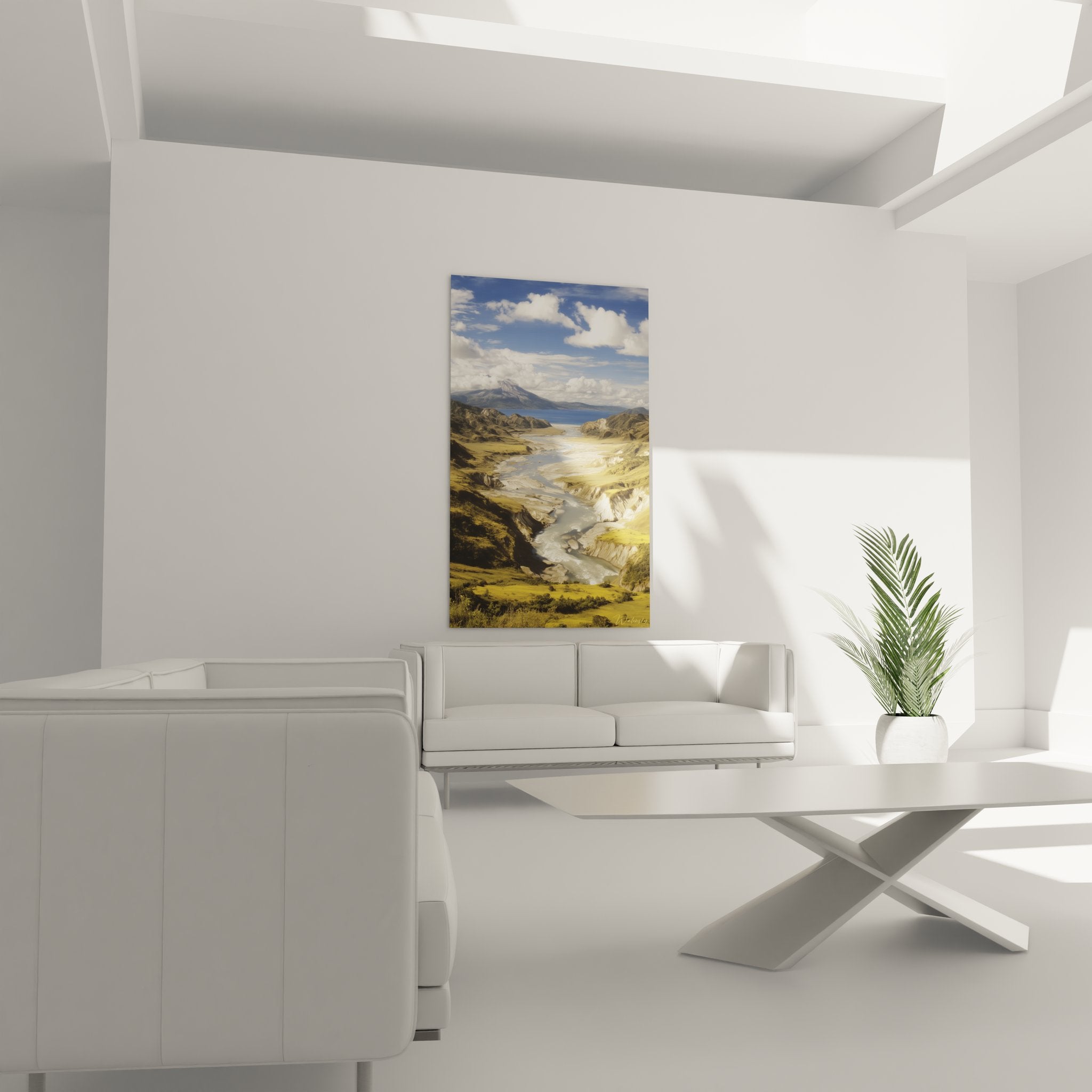 Gros plan tableau volcanique détails rivière formations rocheuses prairie dorée textures géologiques